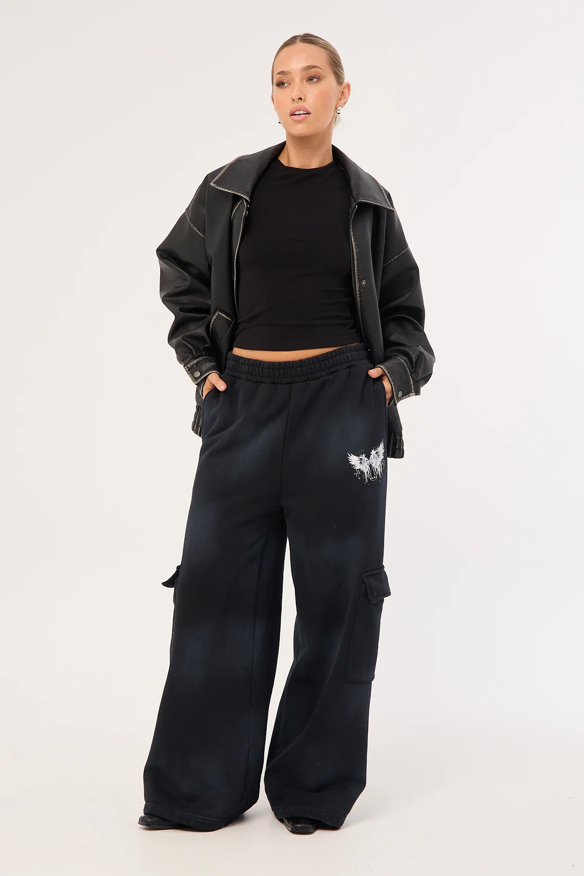 Neovision Nocturne Cargo Trackpant Washed Black