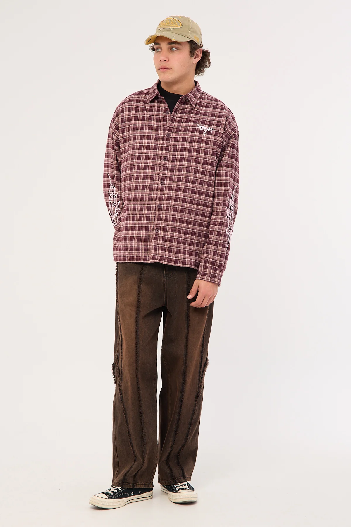 Neovision Nomadix Oversize Long Sleeve Shirt Purple Check