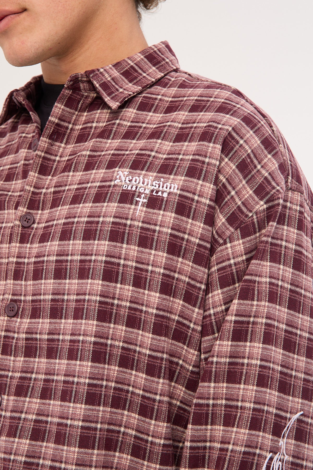 Neovision Nomadix Oversize Long Sleeve Shirt Purple Check - Image 6