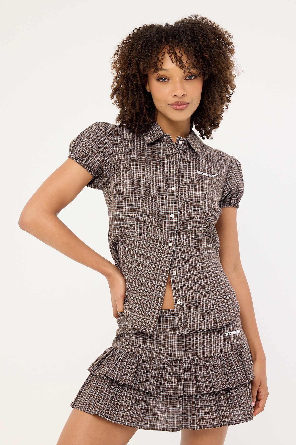 Neovision Nova Double Pleat Skort Brown - Image 2