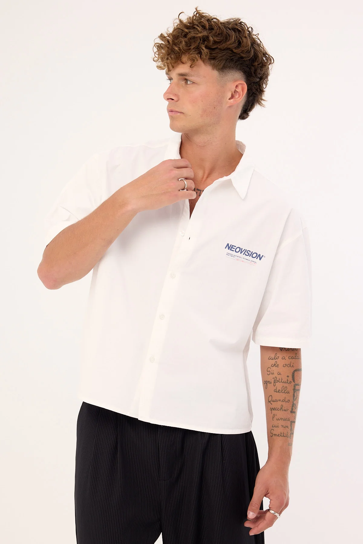 Neovision Nova Oversize Cropped Shirt White - Image 4