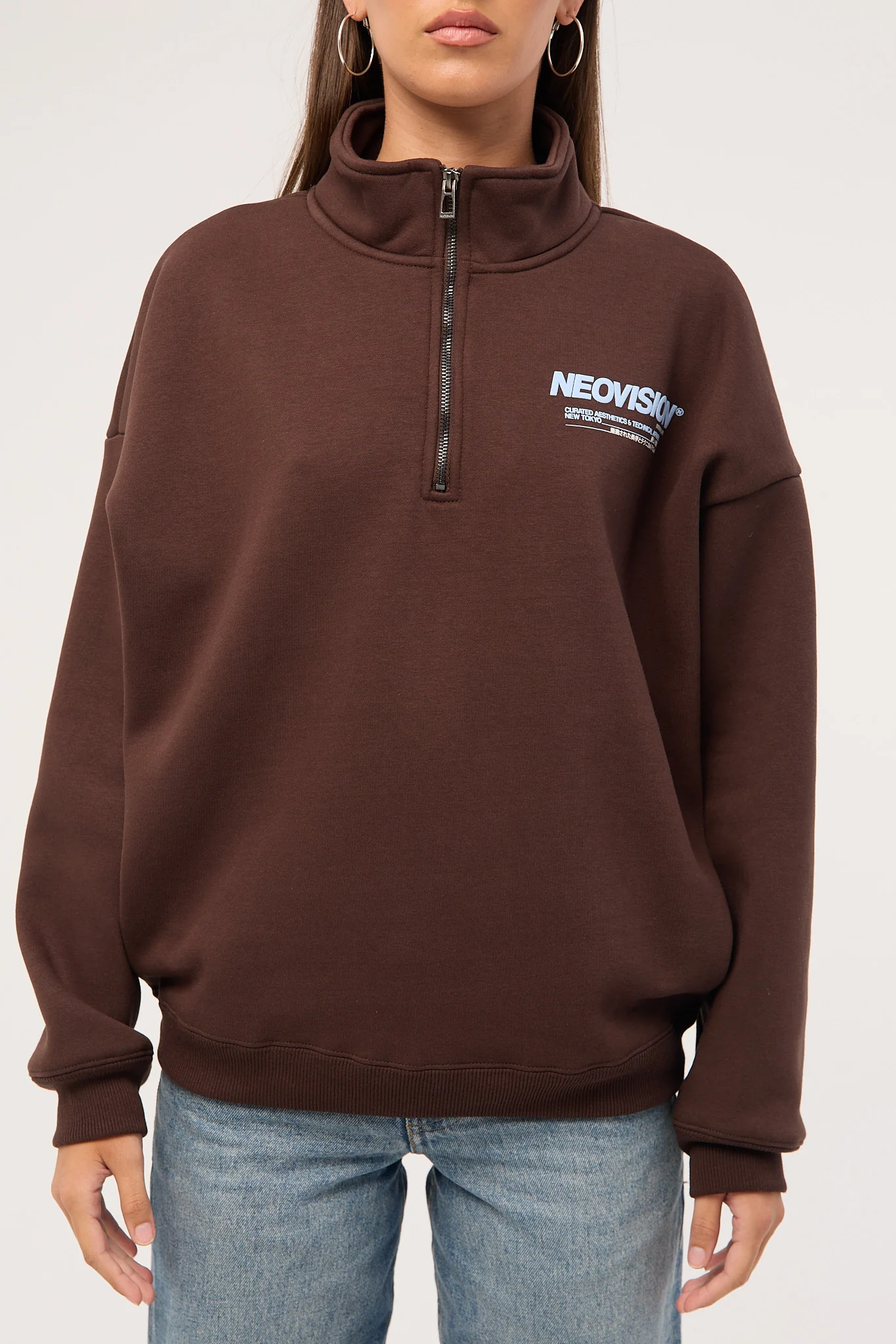 Neovision Nova Relaxed Quarter Zip Crew Brown - Image 7