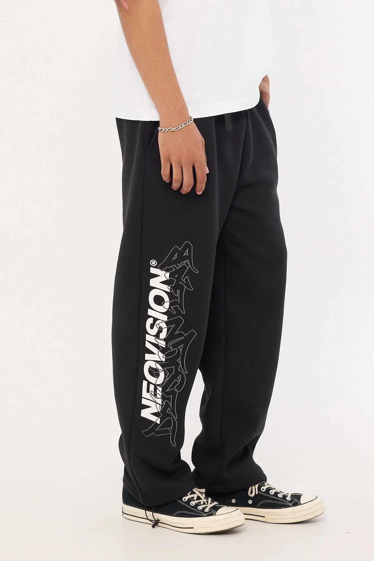 Neovision Offset Elastic Cuff Sweat Pant Black - Image 4