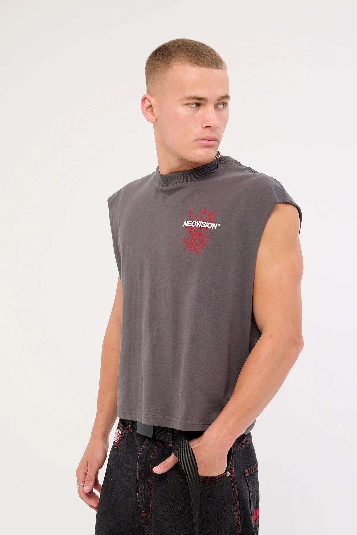 Neovision Onryu Cropped Muscle Tank Asphalt - Image 5