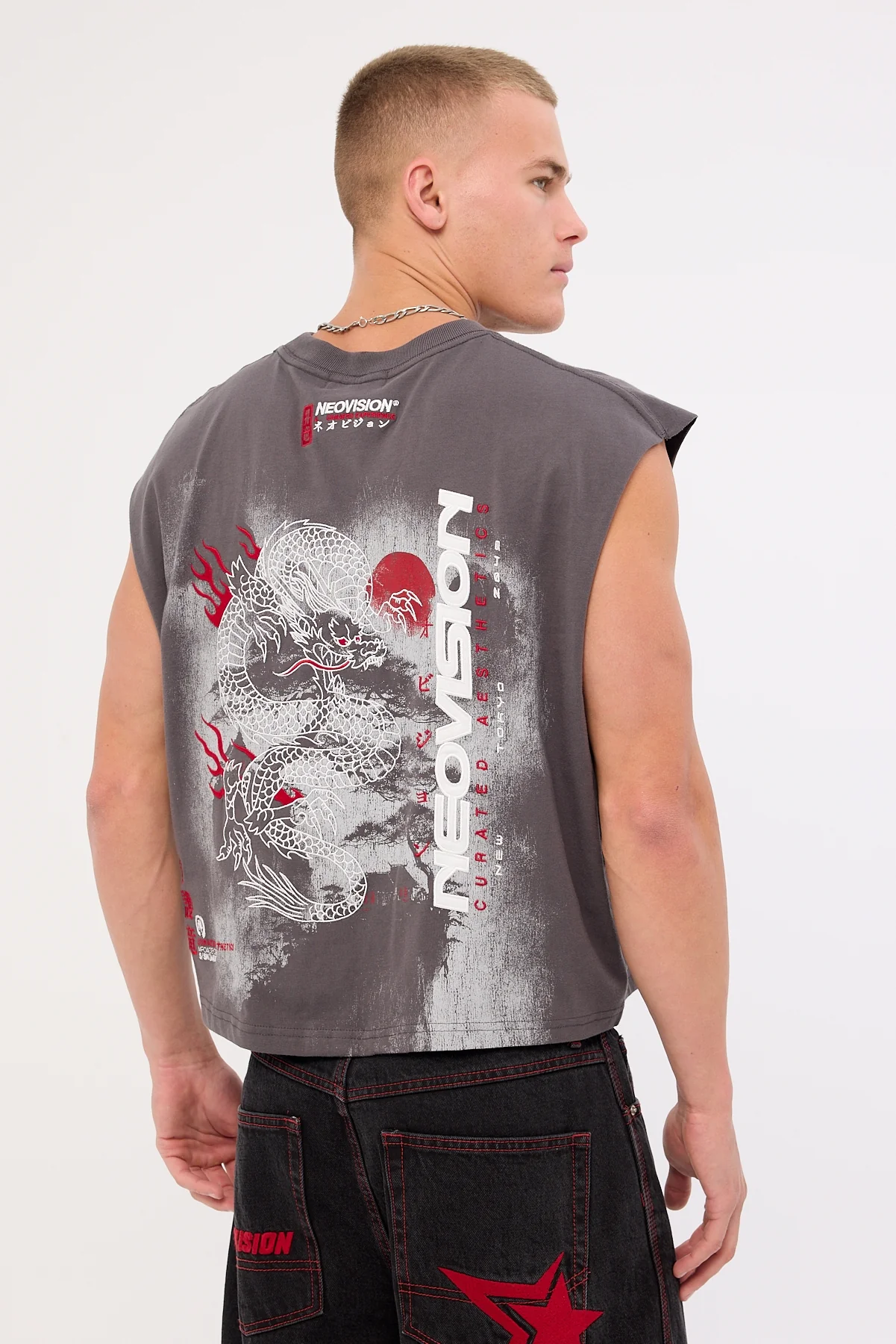 Neovision Onryu Cropped Muscle Tank Asphalt - Image 6