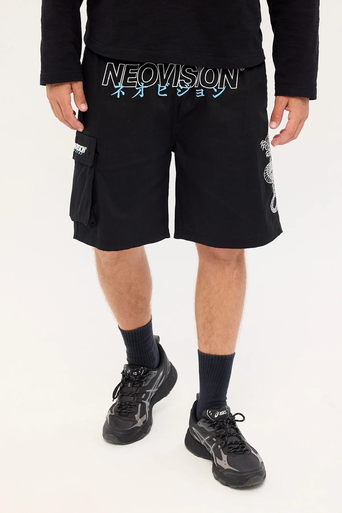 Neovision Onryu Elastic Waist Cargo Short Black - Image 2