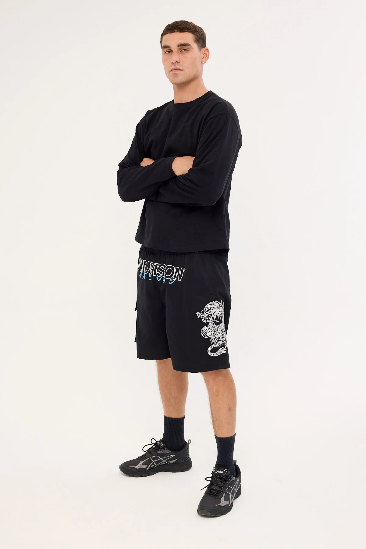 Neovision Onryu Elastic Waist Cargo Short Black - Image 4