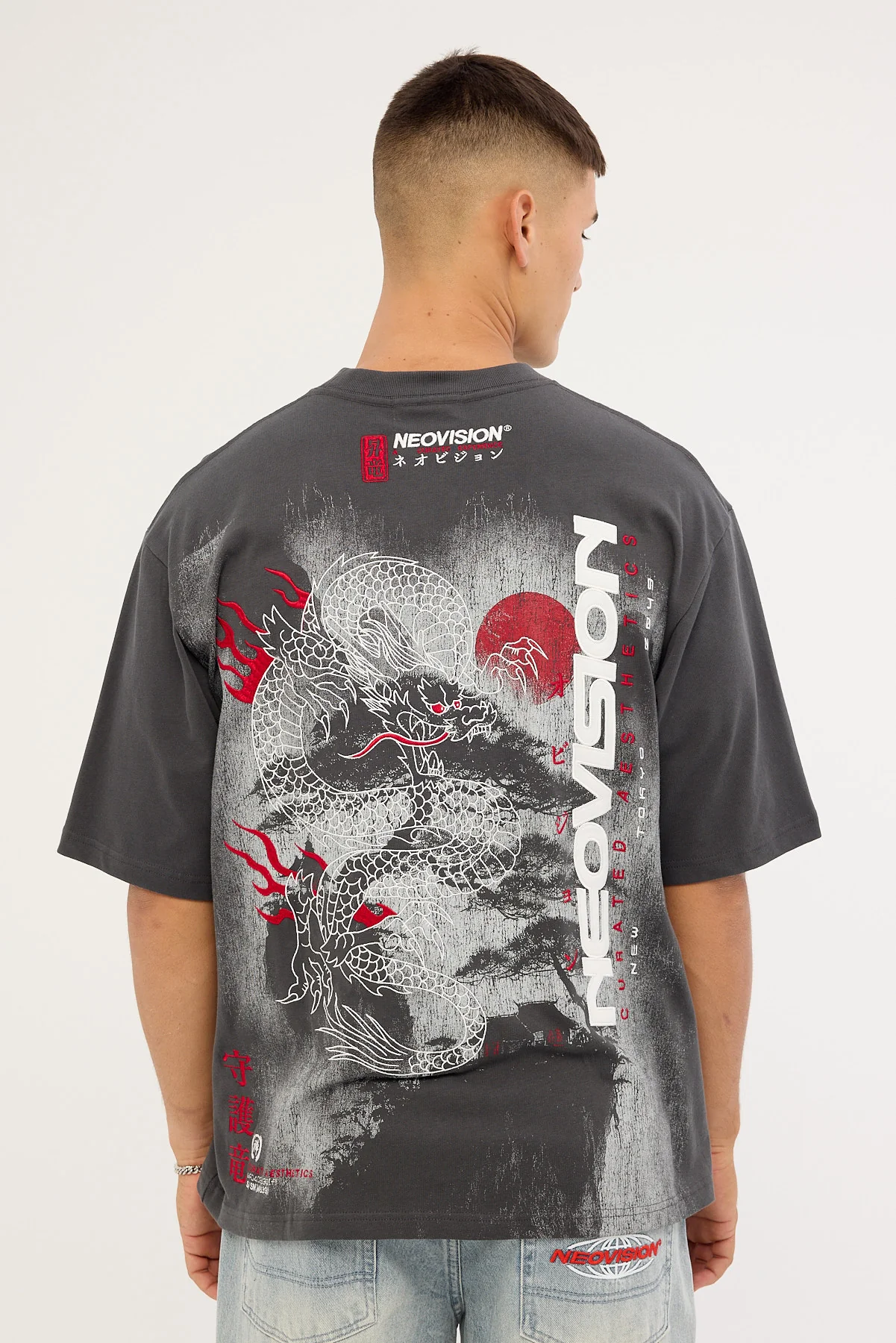 Neovision Onryu Street Super Heavy Tee Ash Black - Image 7