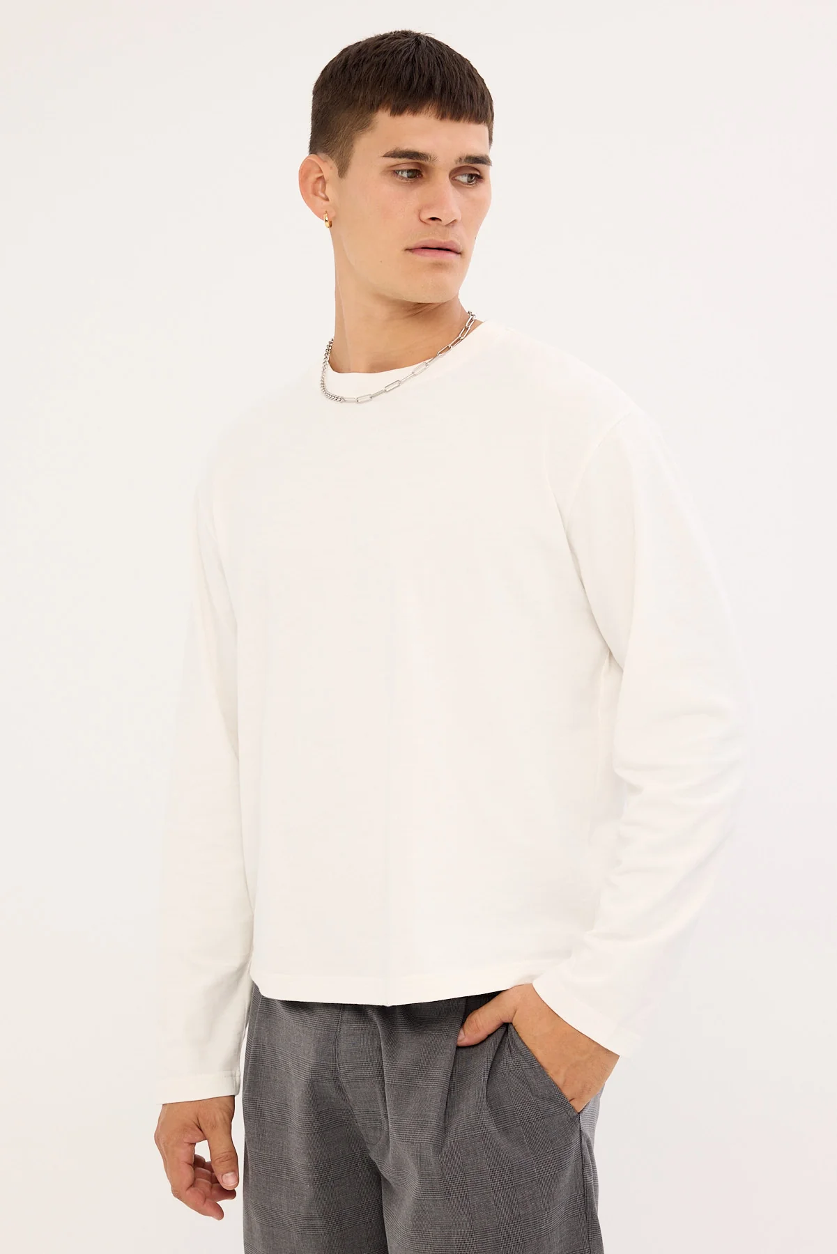 Neovision Origin Slub Long Sleeve Tee White - Image 3
