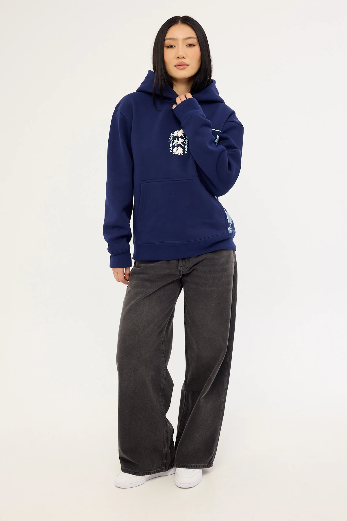 Neovision Osaka Night Relaxed Hoodie Navy - Image 3
