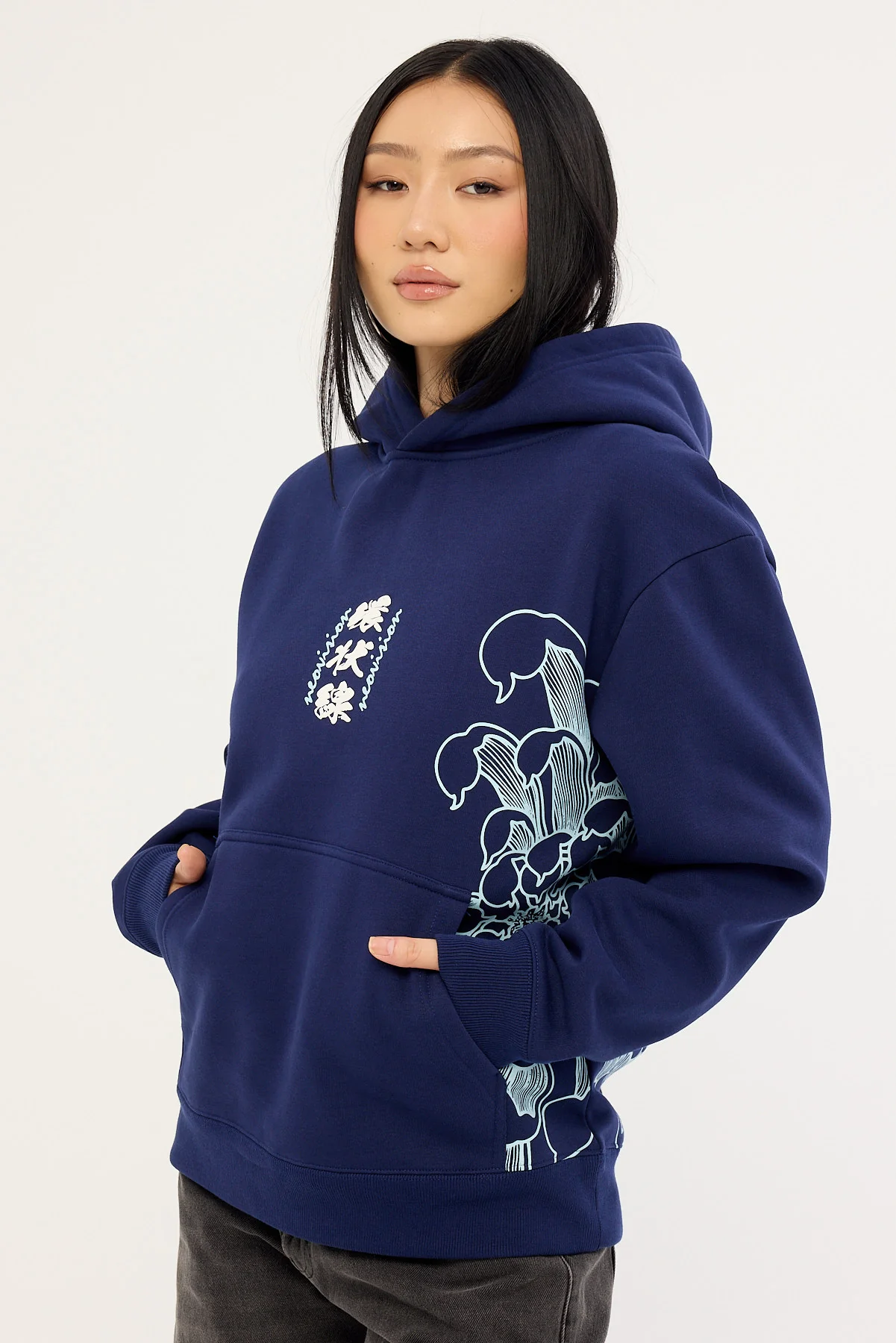 Neovision Osaka Night Relaxed Hoodie Navy - Image 5