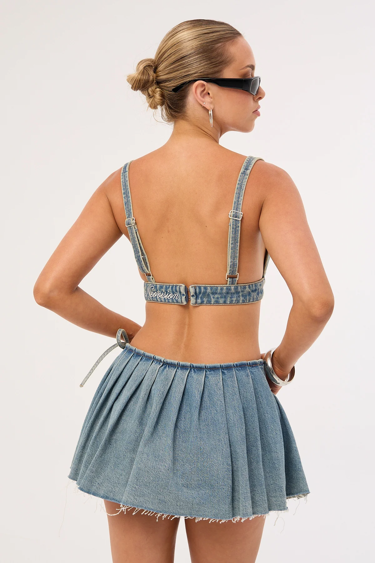 Neovision Outlaw Denim Bralette Washed Mid Blue Denim - Image 5