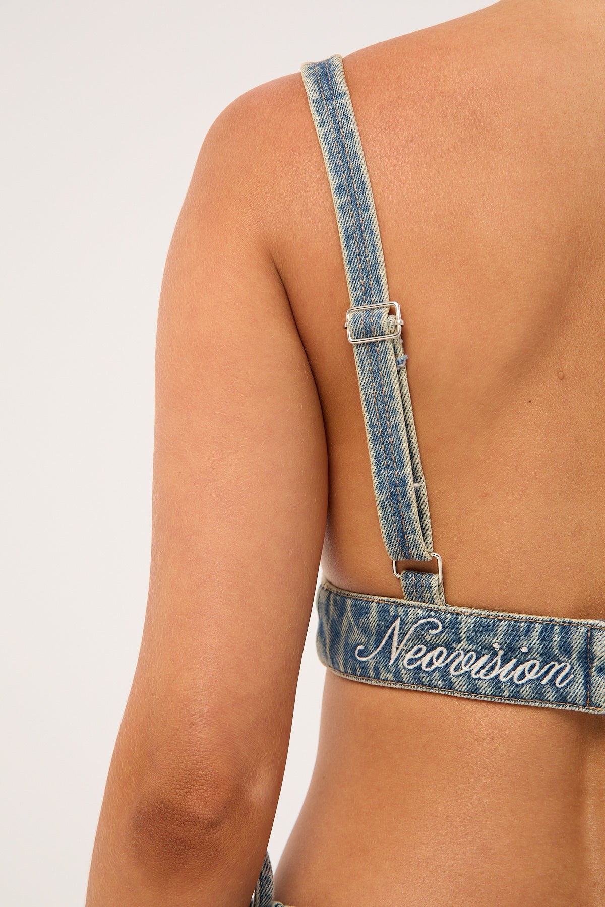 Neovision Outlaw Denim Bralette Washed Mid Blue Denim - Image 6