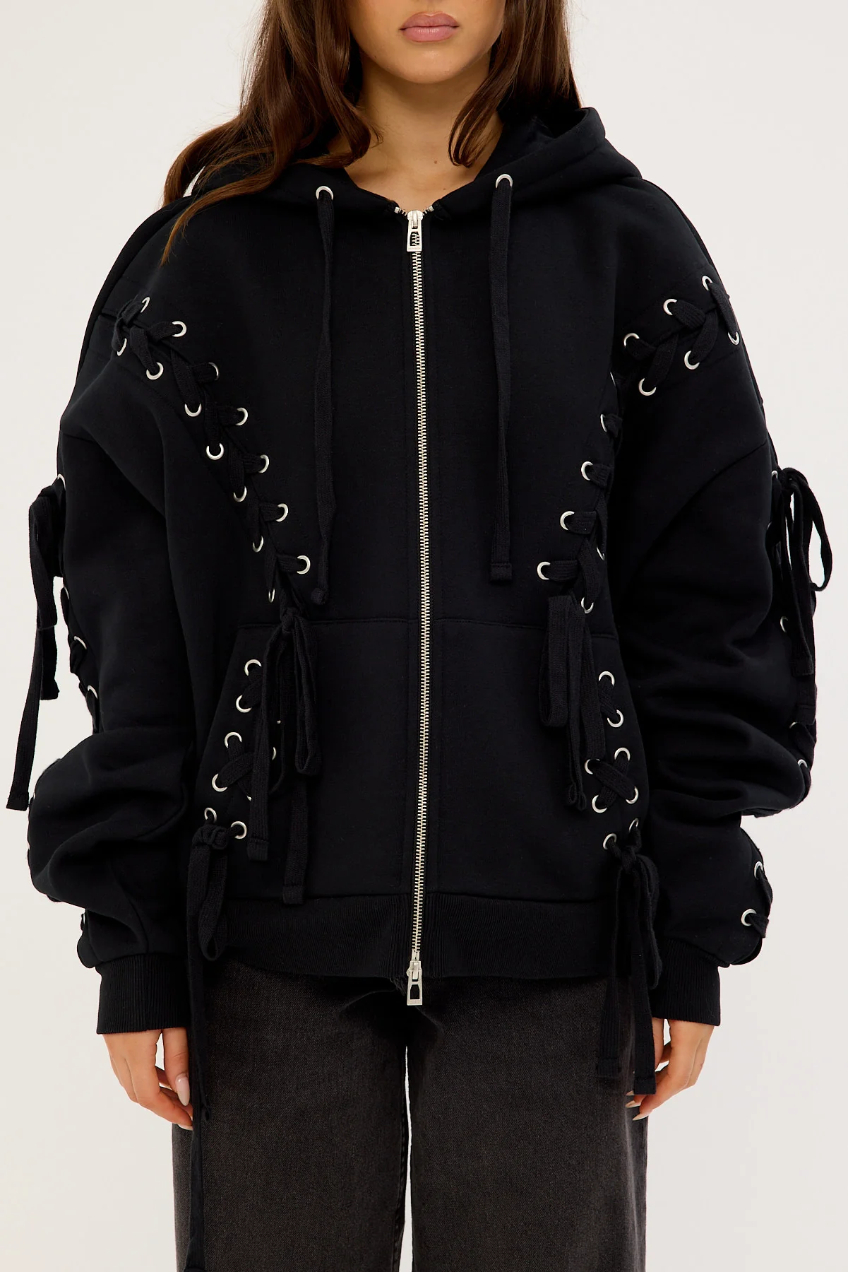 Neovision Oversized Zip-Thru Lace Up Black - Image 9