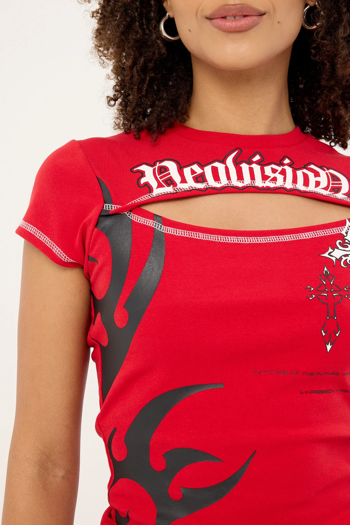 Neovision Pledgr Cut Out Baby Tee Red - Image 3