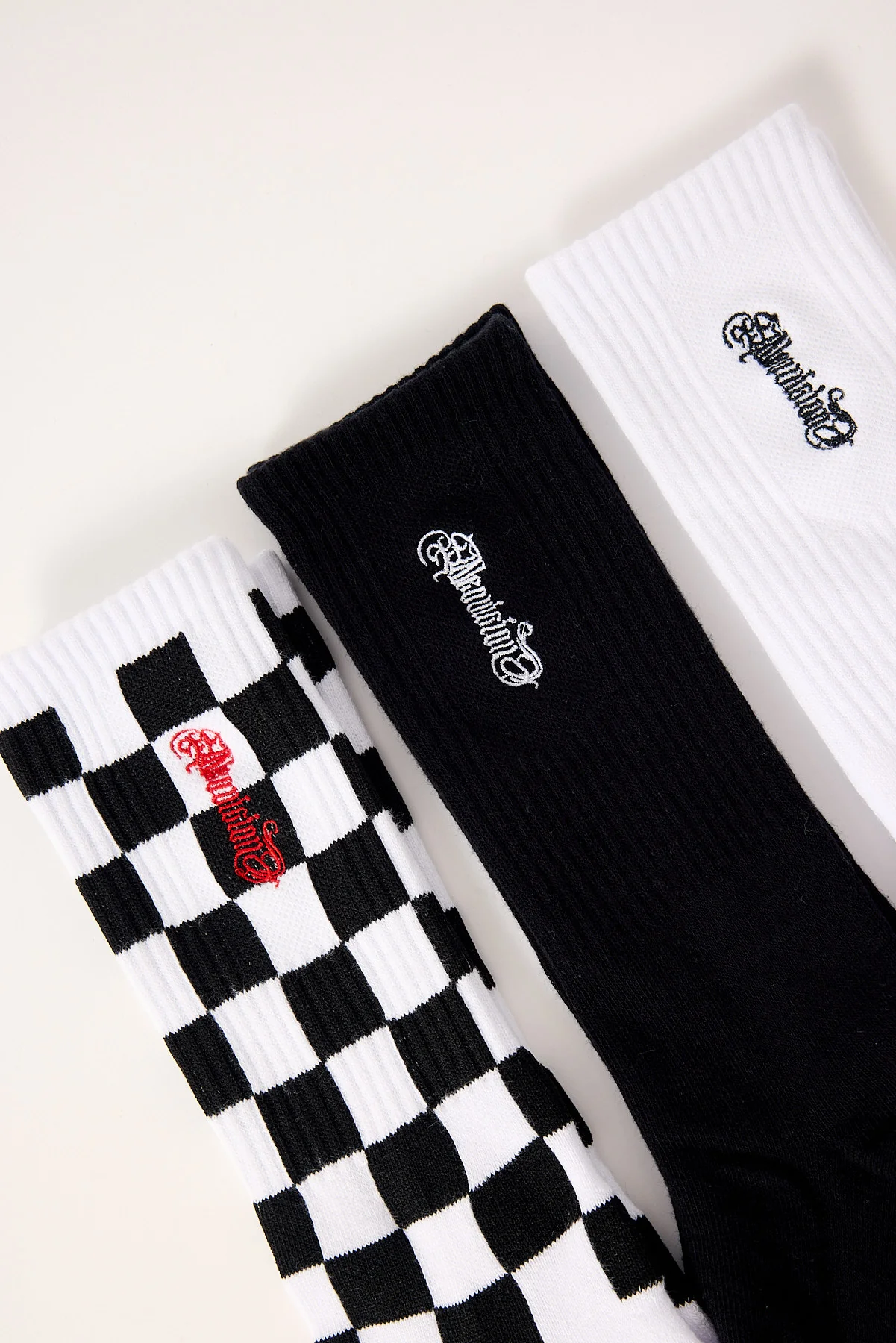 Neovision Posterboy Sock 3 Pack White/Black/Check - Image 2