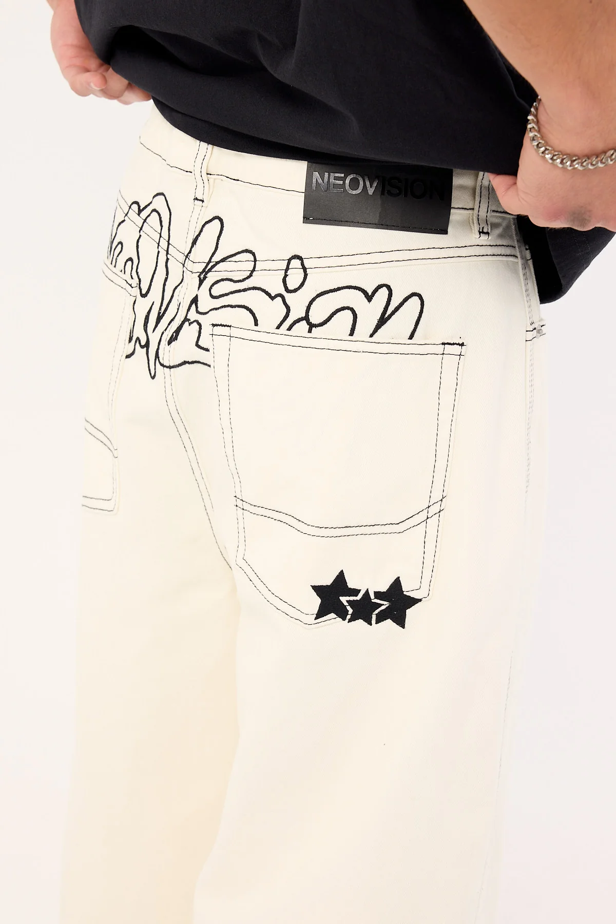 Neovision Radical Behemoth Super Baggy Jean Stone White - Image 7