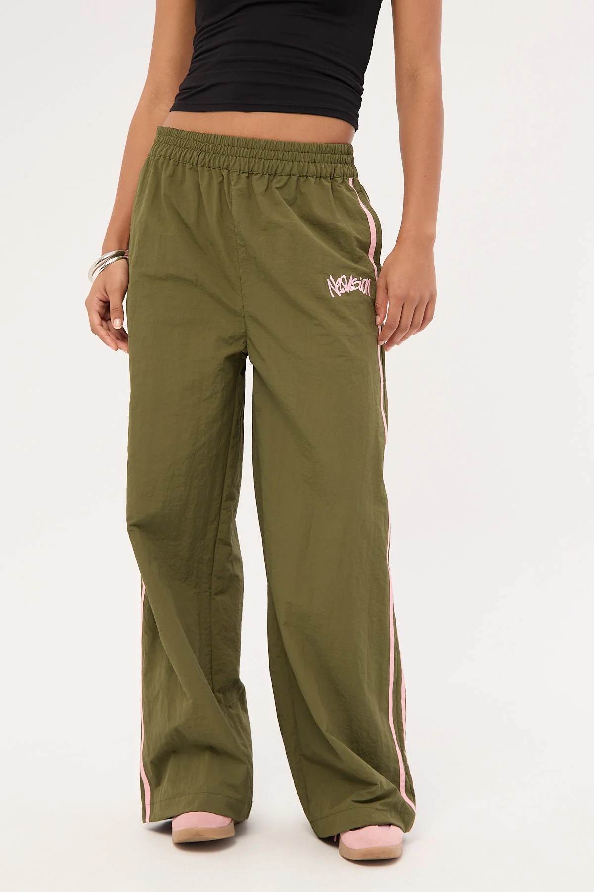 Neovision Radical Contrast Stripe Pant Khaki Green - Image 3