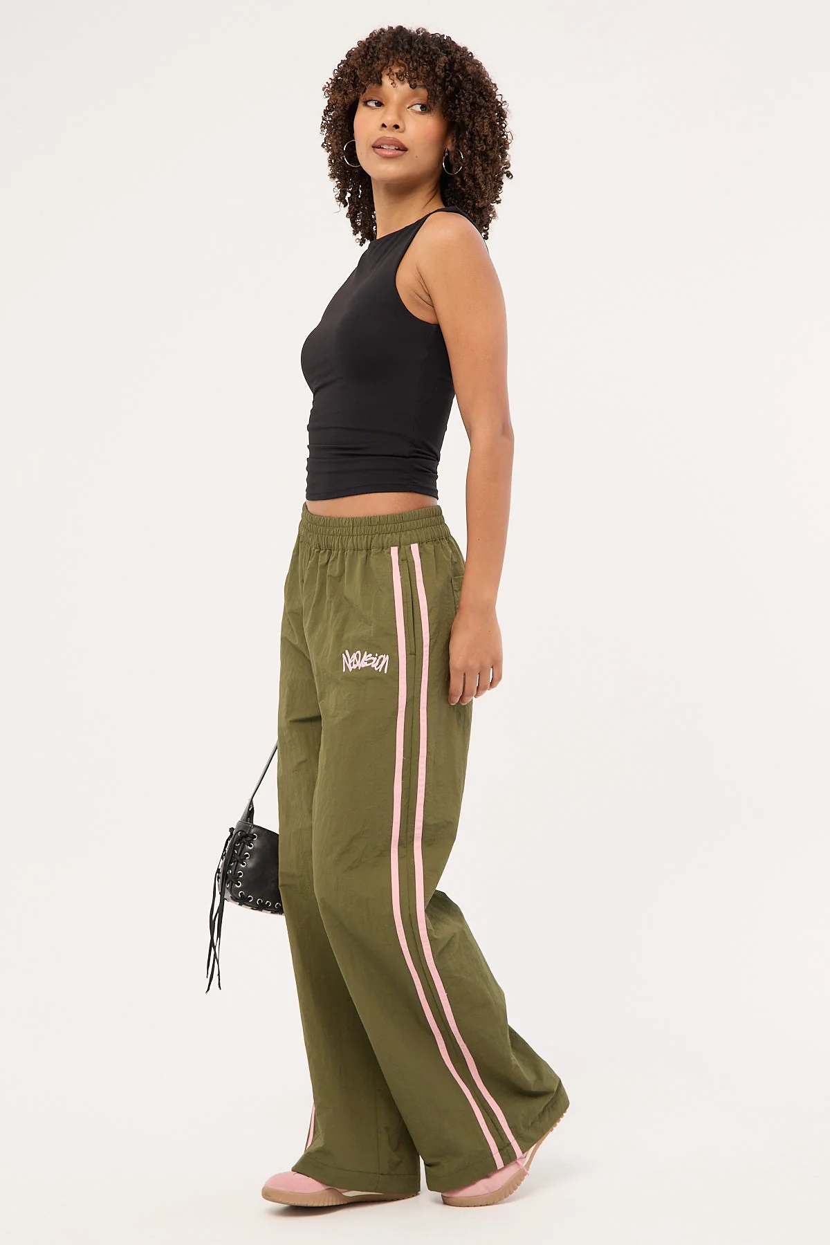 Neovision Radical Contrast Stripe Pant Khaki Green - Image 4