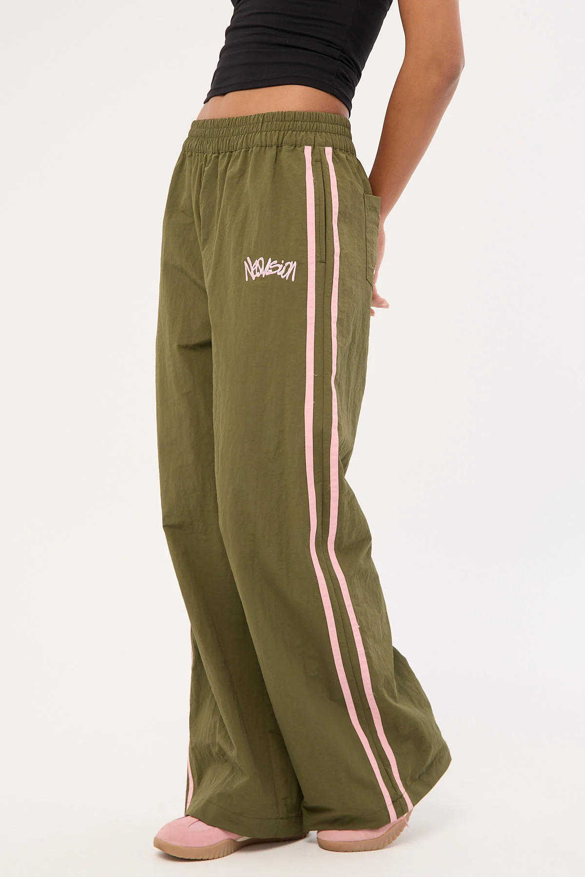 Neovision Radical Contrast Stripe Pant Khaki Green - Image 5