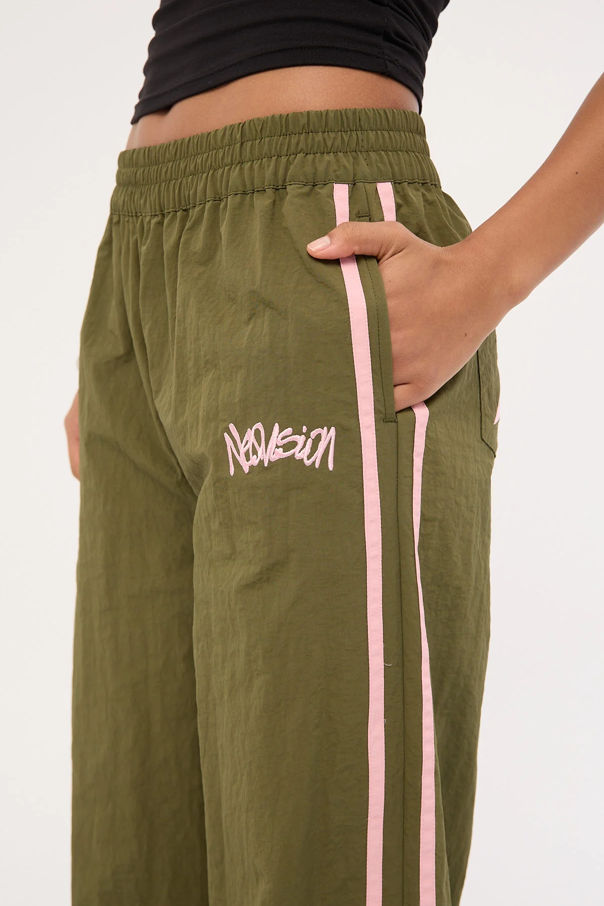 Neovision Radical Contrast Stripe Pant Khaki Green - Image 8