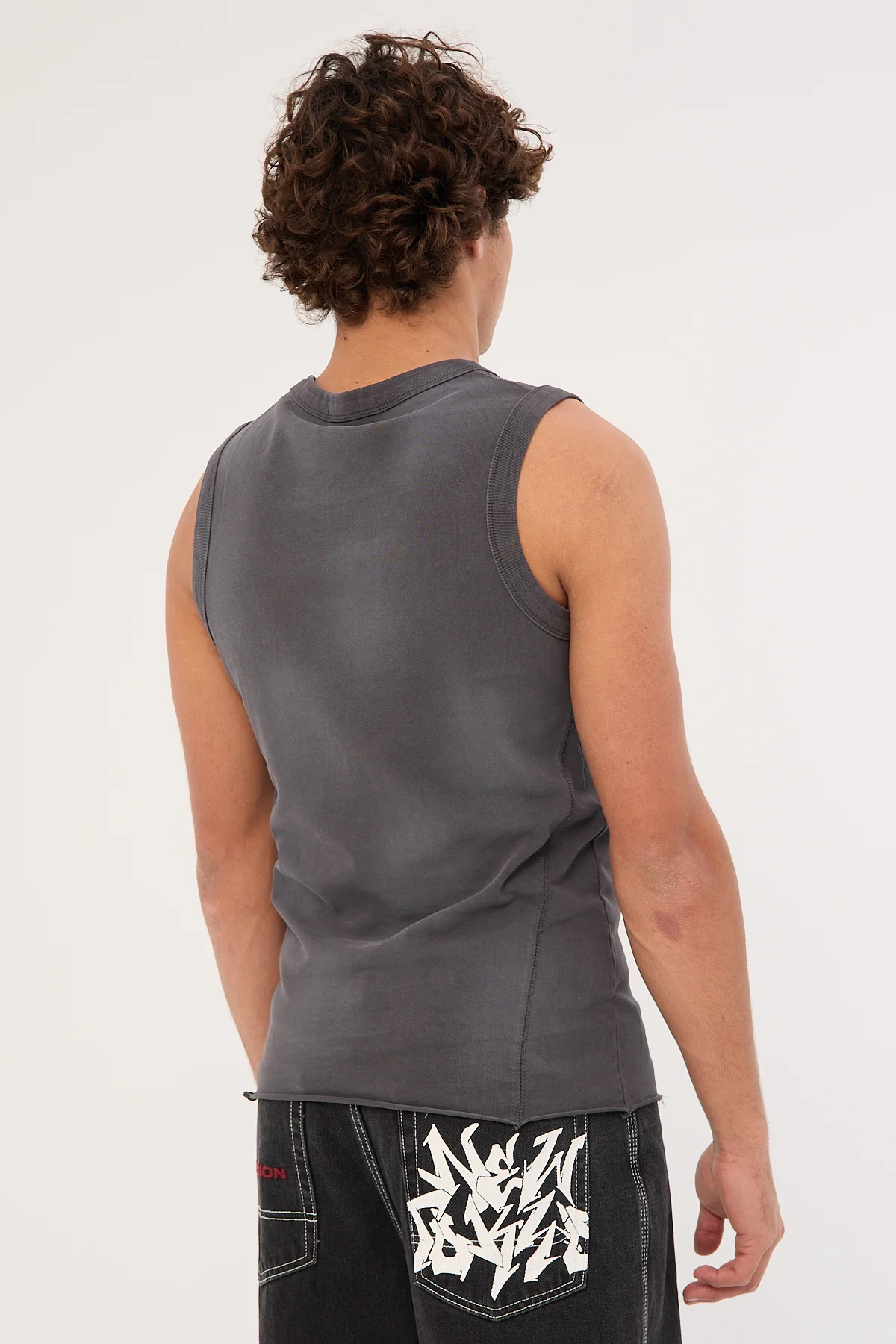 Neovision Radical Distressed Singlet Tank Sunfade Acid Washed Black - Image 6