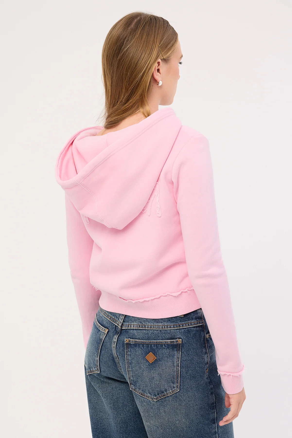Neovision Radical Fitted Zip Through Hoodie Washed Pink - Image 6