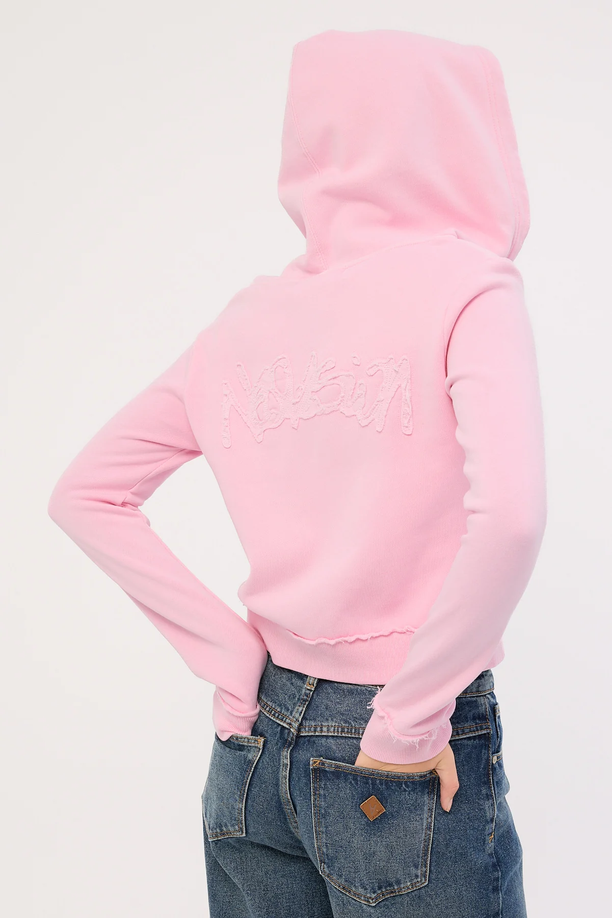 Neovision Radical Fitted Zip Through Hoodie Washed Pink - Image 7