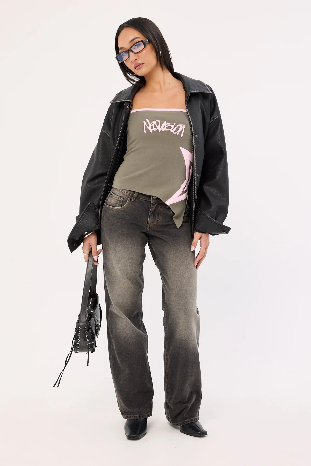 Neovision Radical Strapless Asymmetrical Top Khaki Green - Image 2