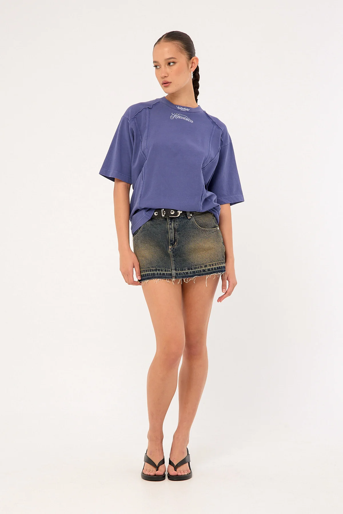 Neovision Ragged Oversize Super Heavy Tee Washed Blue - Image 2