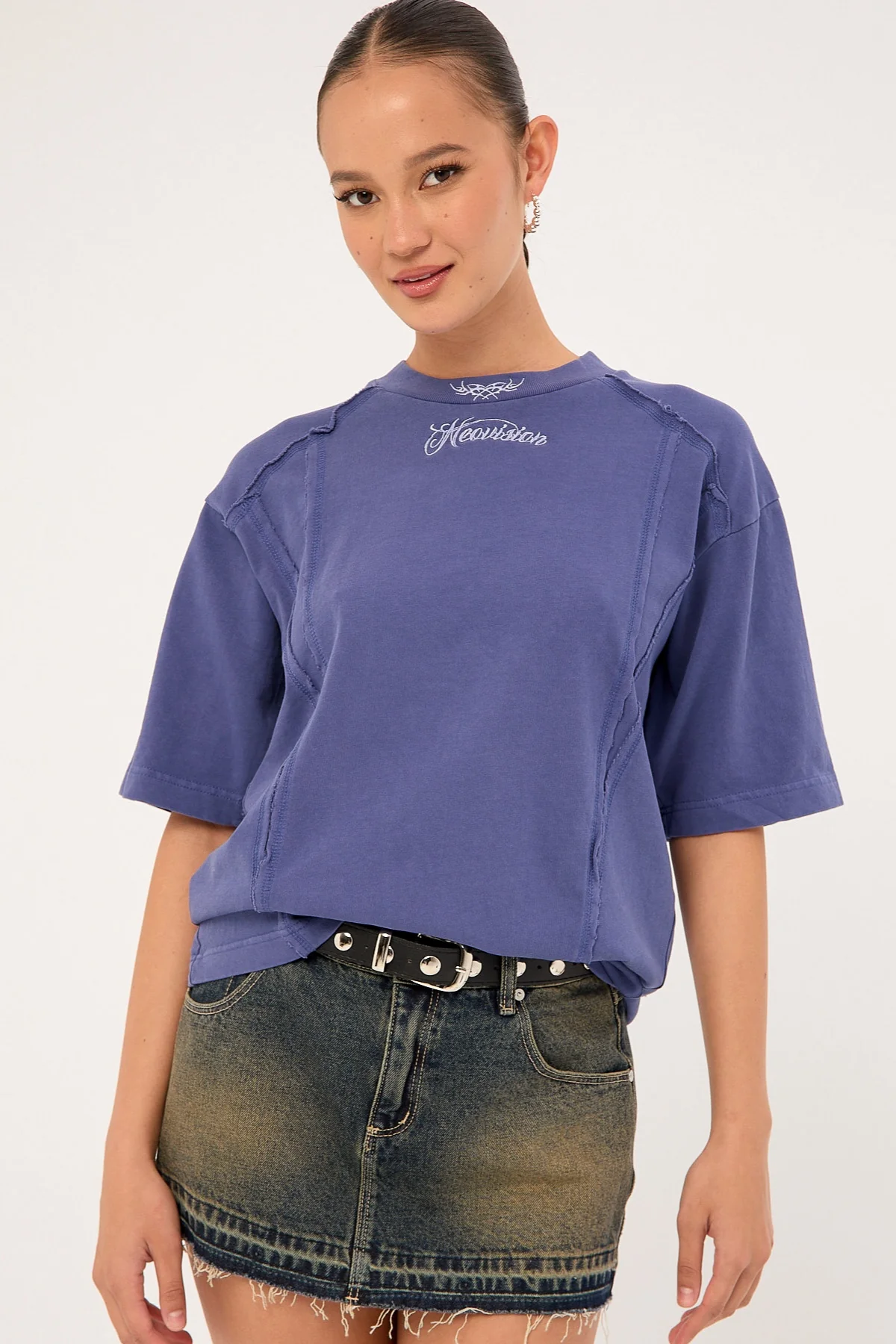 Neovision Ragged Oversize Super Heavy Tee Washed Blue - Image 4