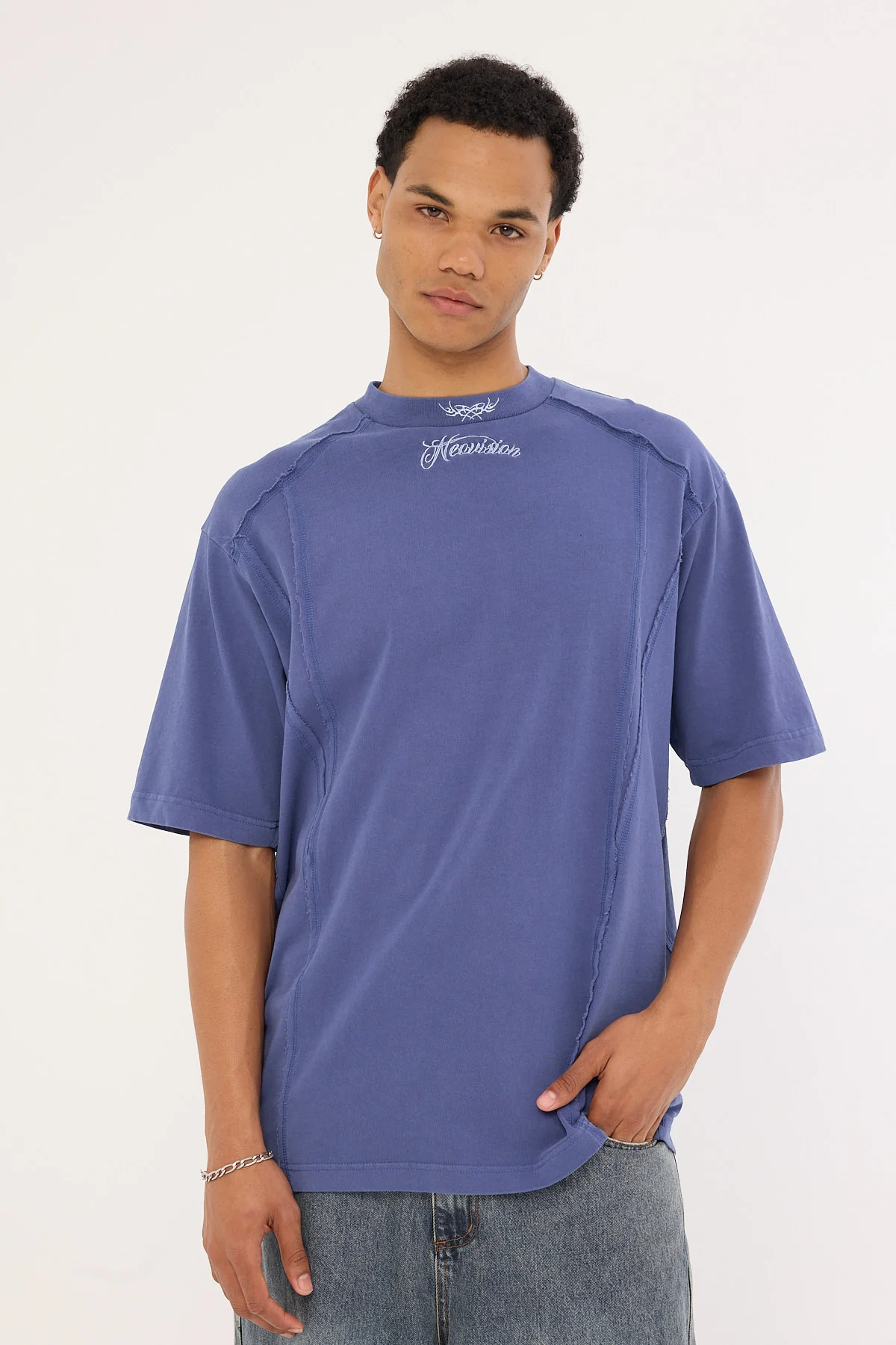 Neovision Ragged Oversize Super Heavy Tee Washed Blue - Image 7