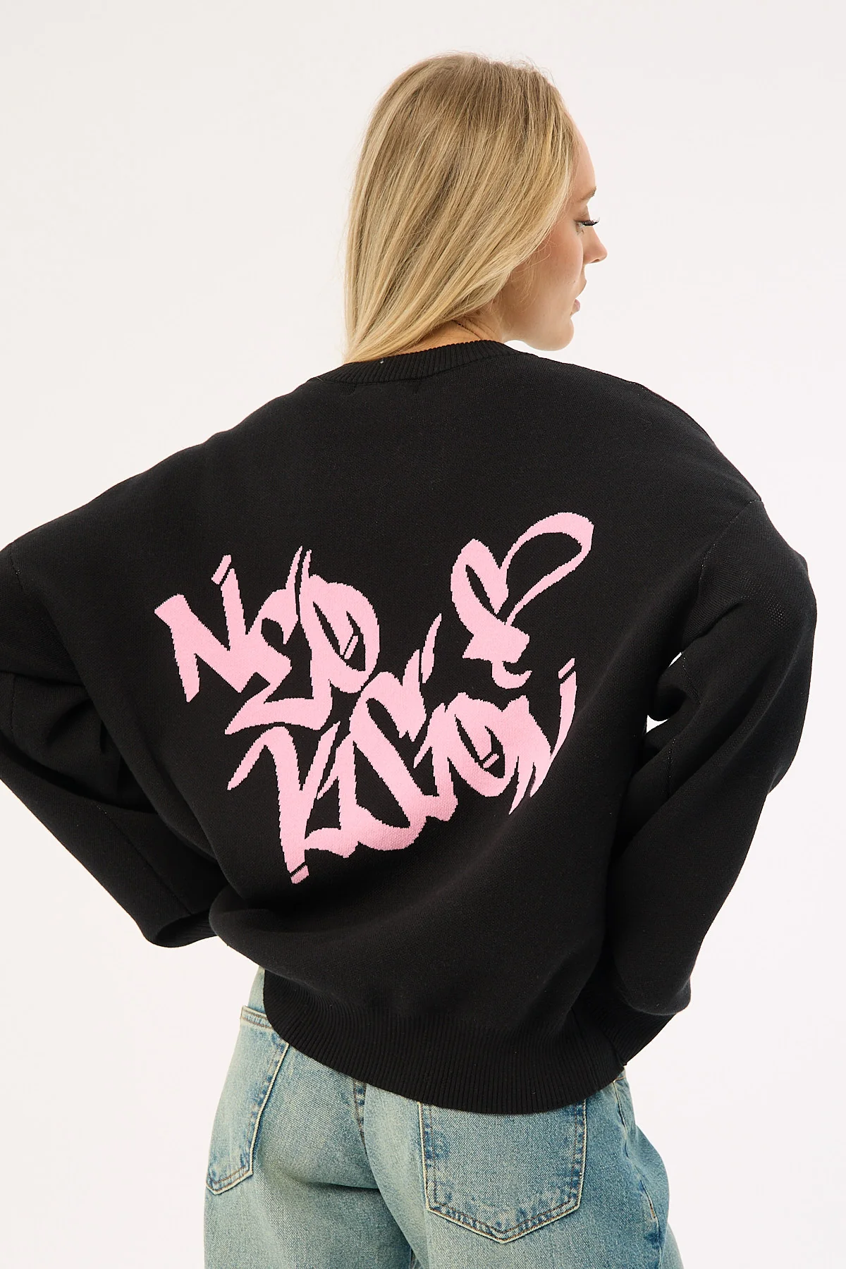 Neovision Rakugaki Intarsia Knit Jumper Black - Image 7