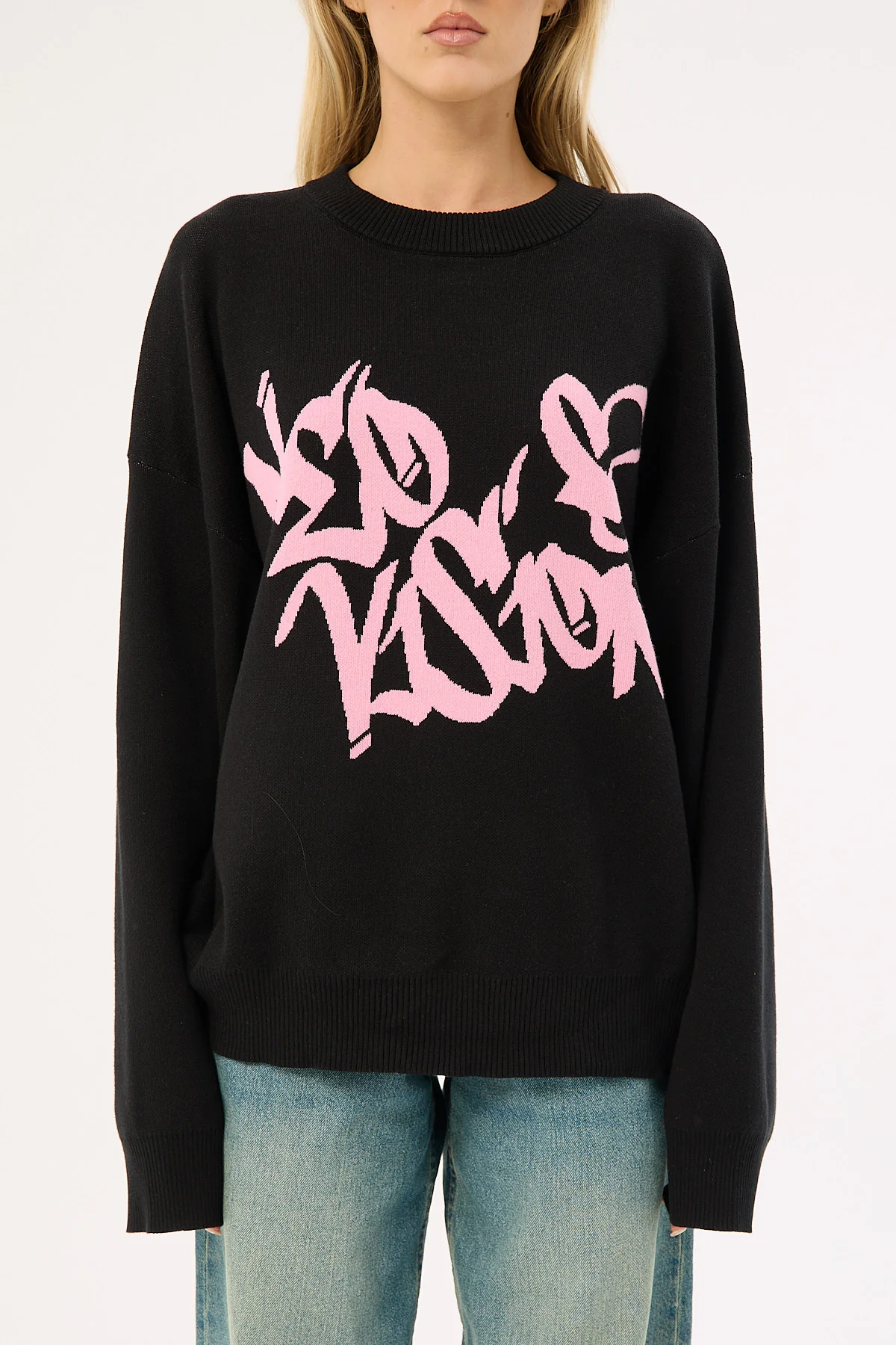 Neovision Rakugaki Intarsia Knit Jumper Black - Image 9