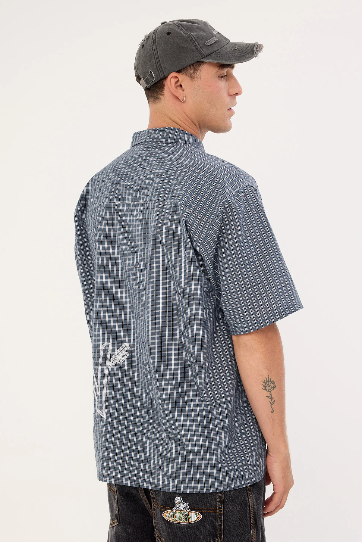 Neovision Reflekt Check Oversize Shirt Dark Teal Check - Image 6