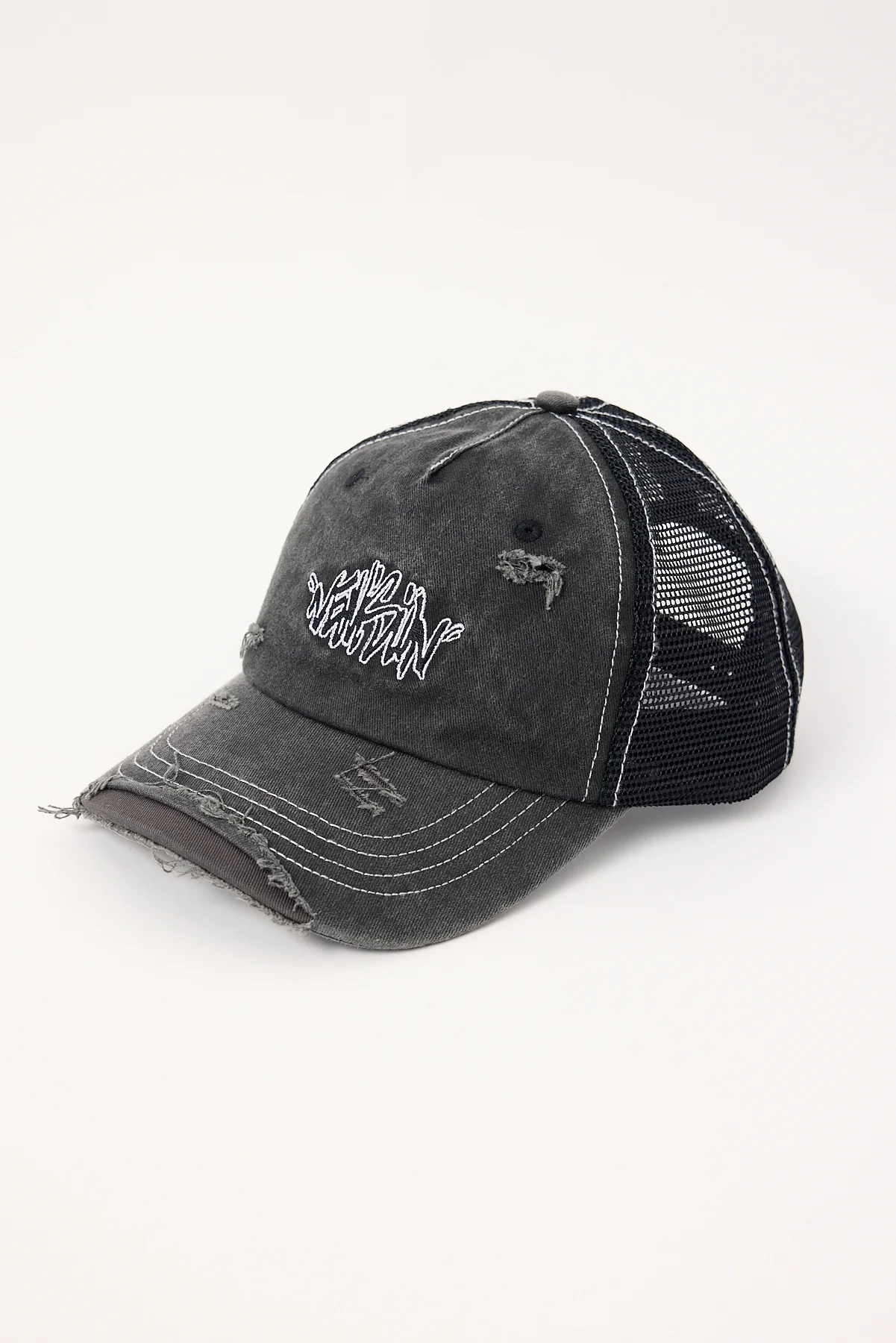 Neovision Reflekt Distressed Trucker Cap Washed Black - Image 3