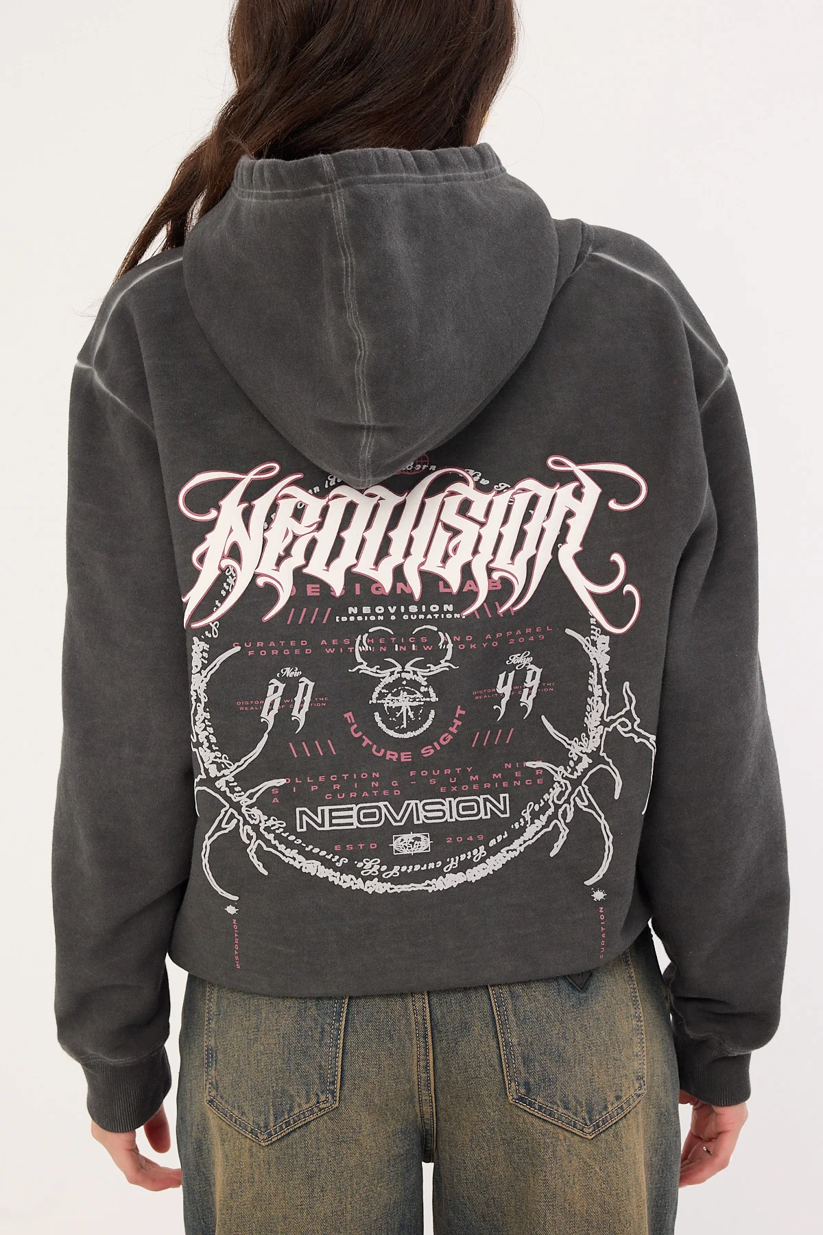 Neovision Requiem Street Relaxed Hoodie Pigment Washed Black - Image 6