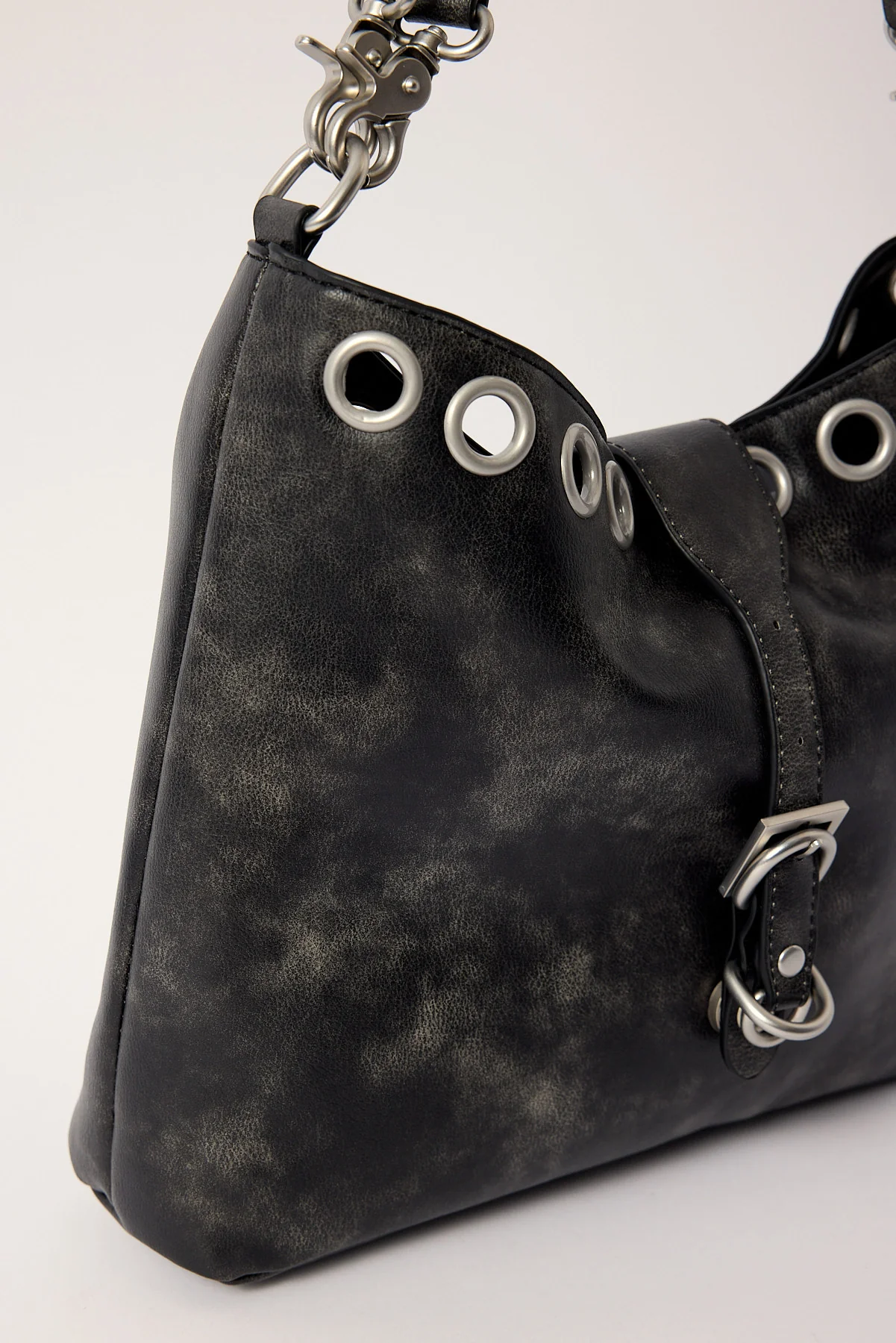 Neovision Rivet Large Slouch Bag Washed Black - Image 2