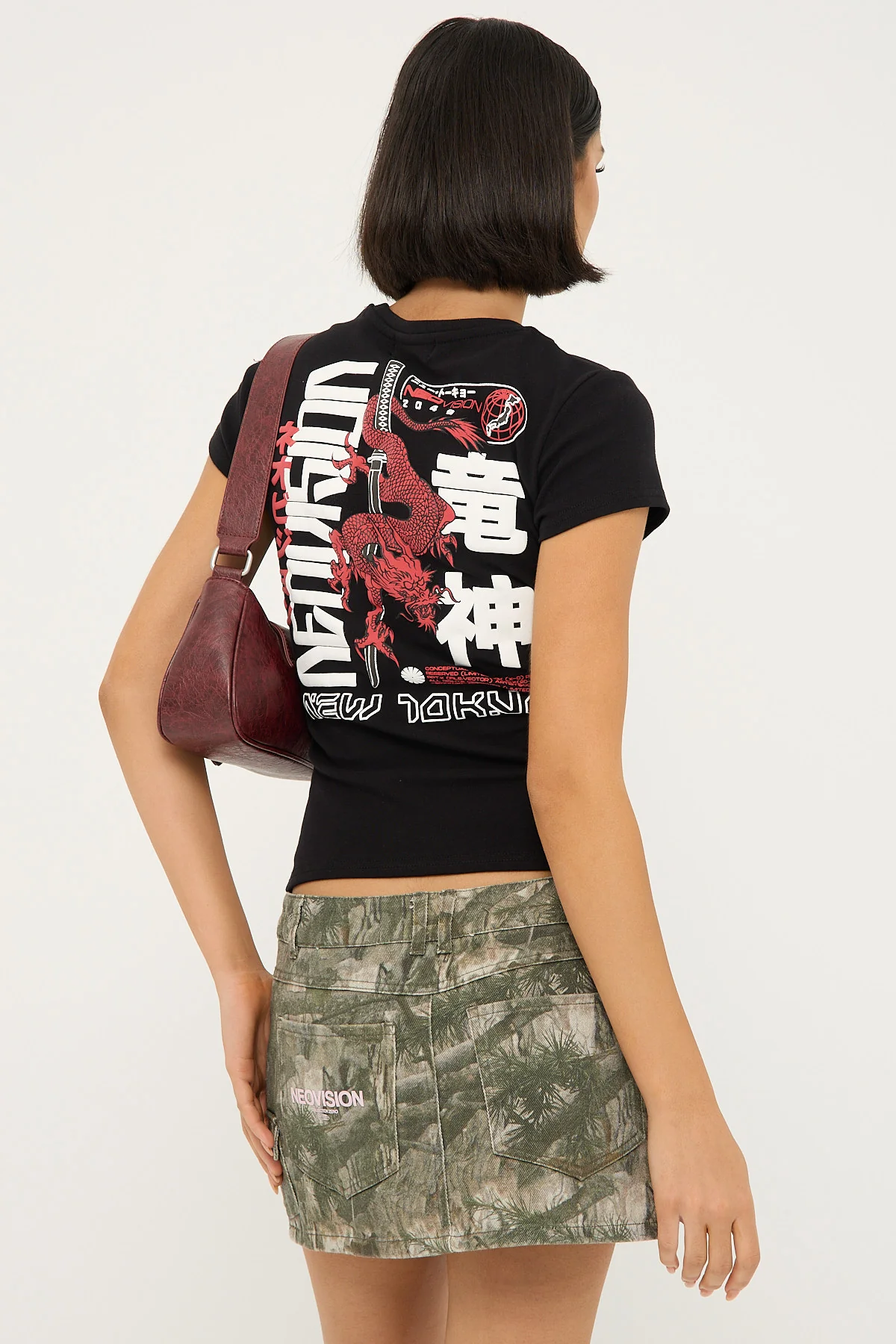 Neovision Riyu Baby Tee Black/Red - Image 4