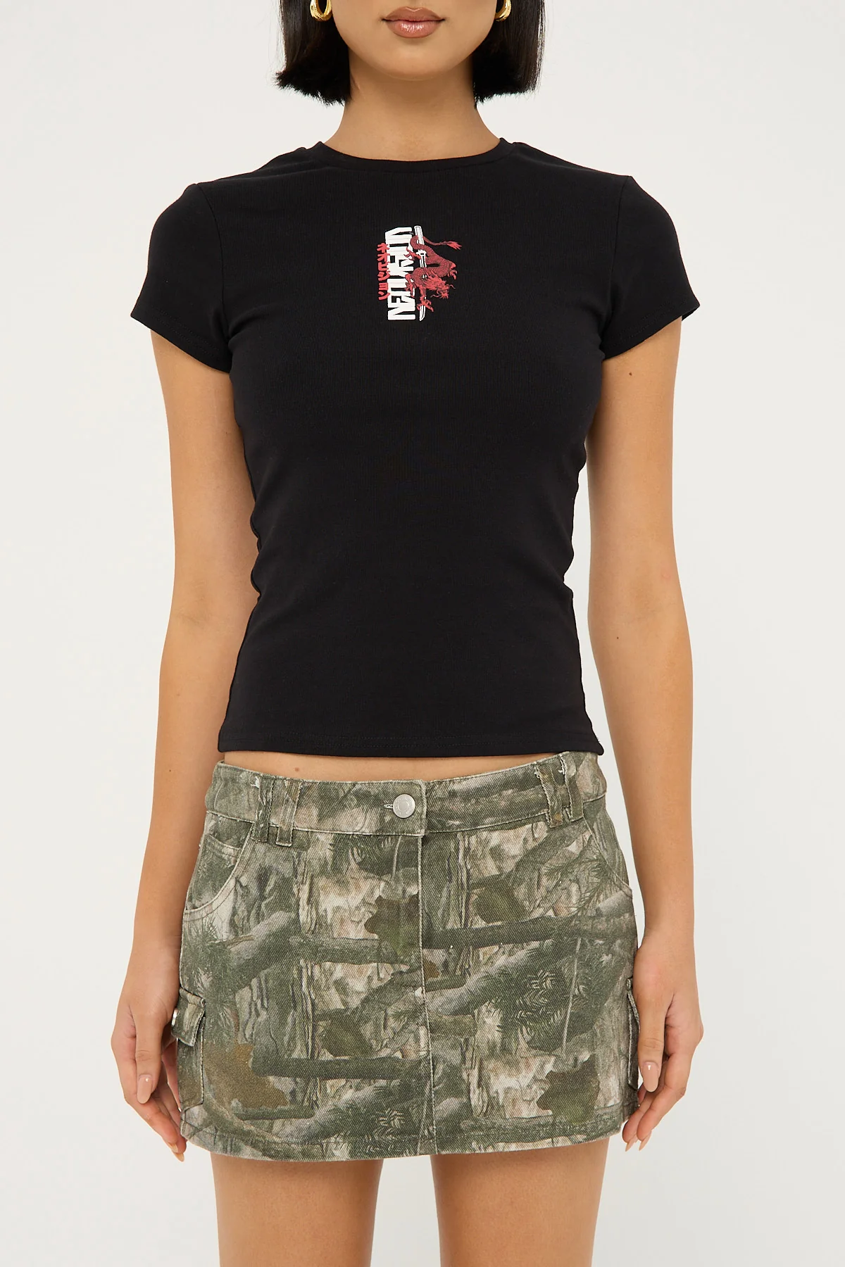 Neovision Riyu Baby Tee Black/Red - Image 6