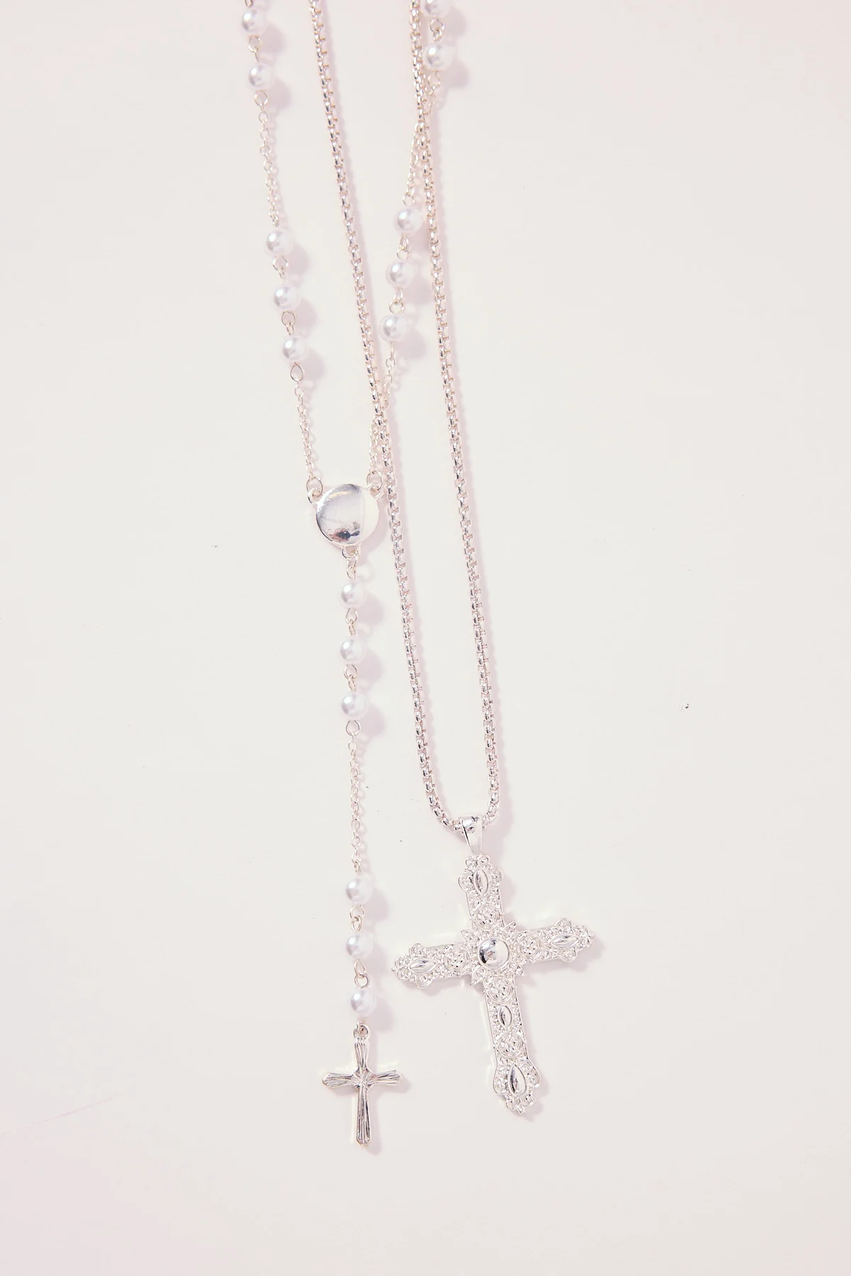 Neovision Rosary Beads Necklace 2 Pack Silver - Image 2