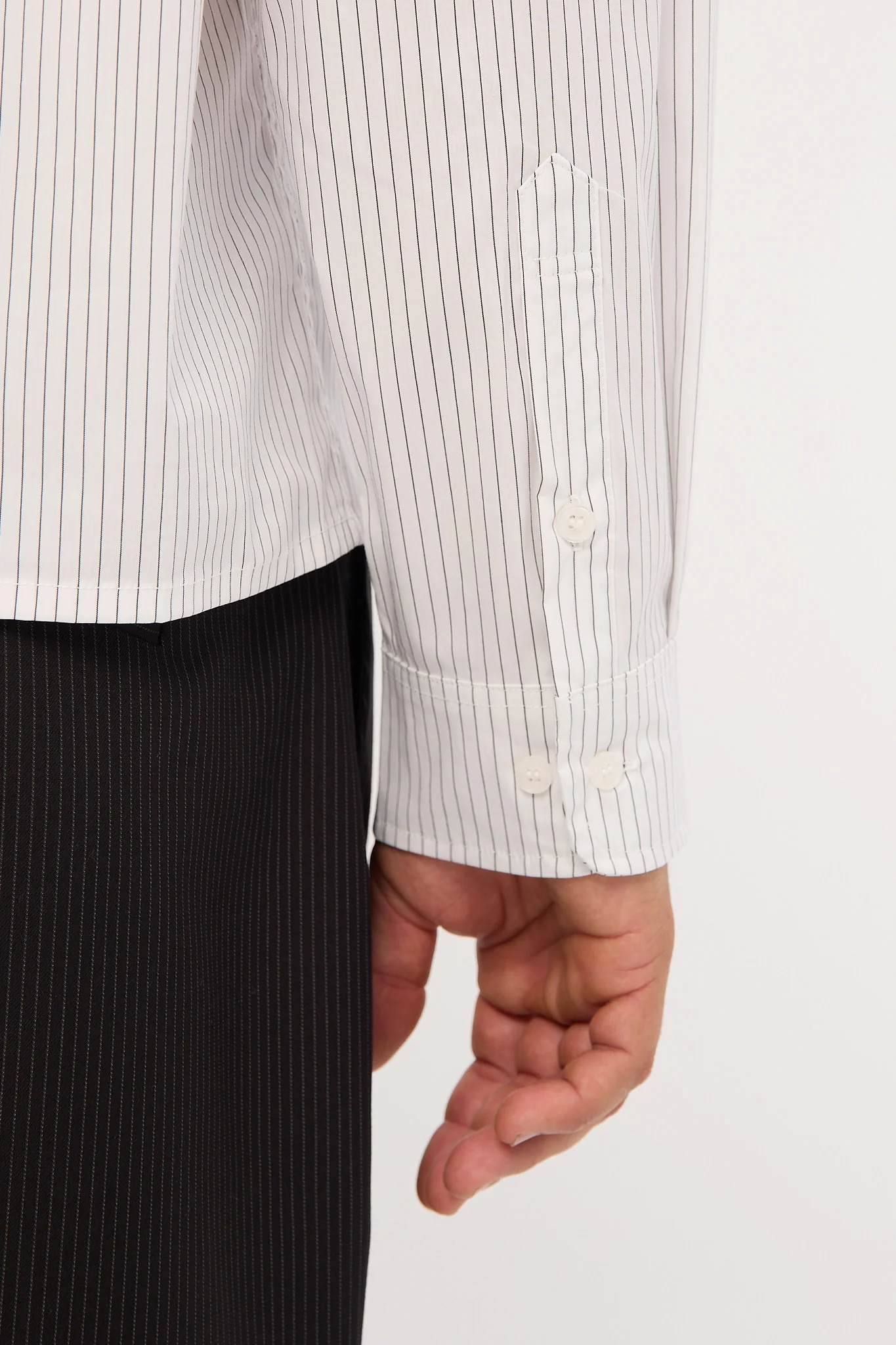 Neovision Rosebud Oversize Cropped  Long Sleeve Shirt White/Black Stripe - Image 6