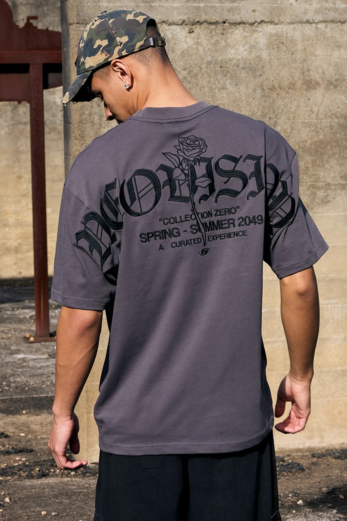 Neovision Rosebud Oversized Super Heavy Tee ASPHALT