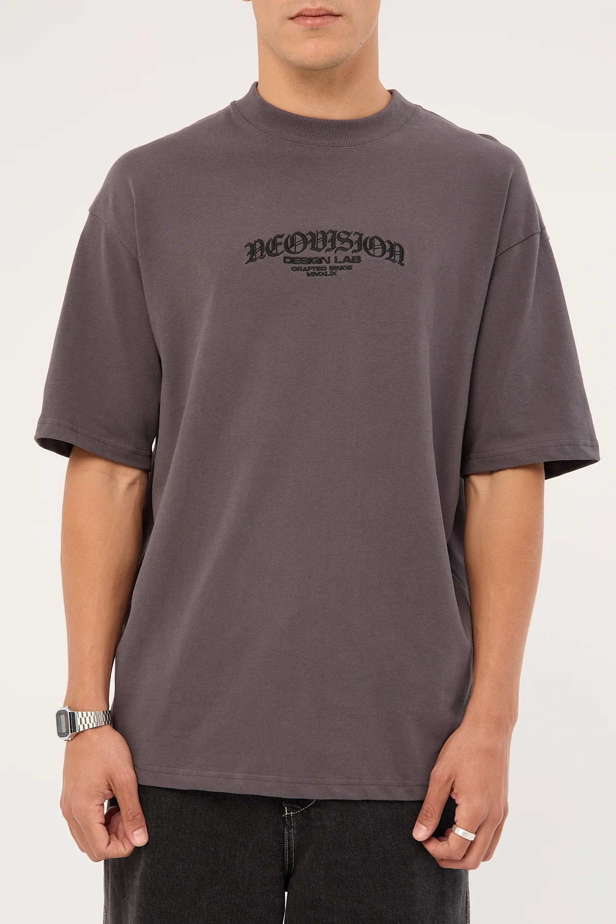 Neovision Rosebud Oversized Super Heavy Tee ASPHALT - Image 10