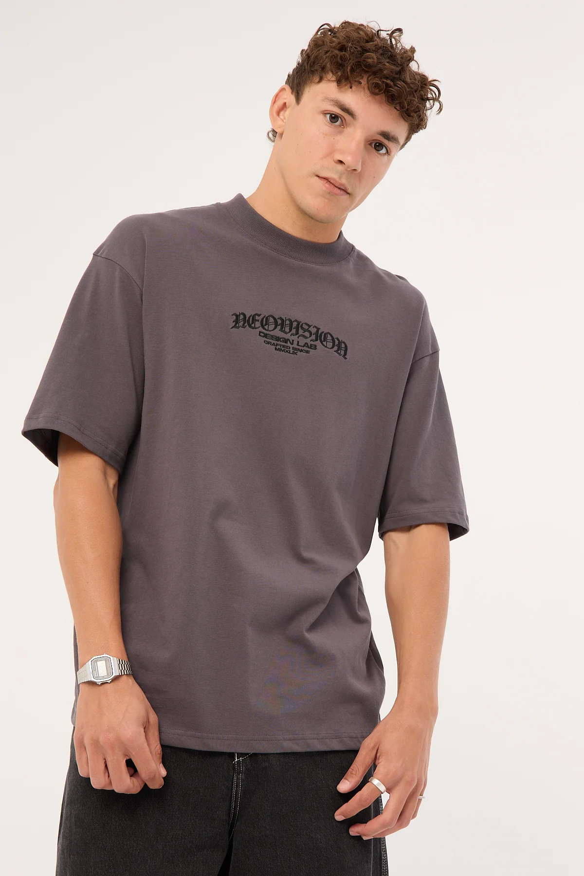 Neovision Rosebud Oversized Super Heavy Tee ASPHALT - Image 2