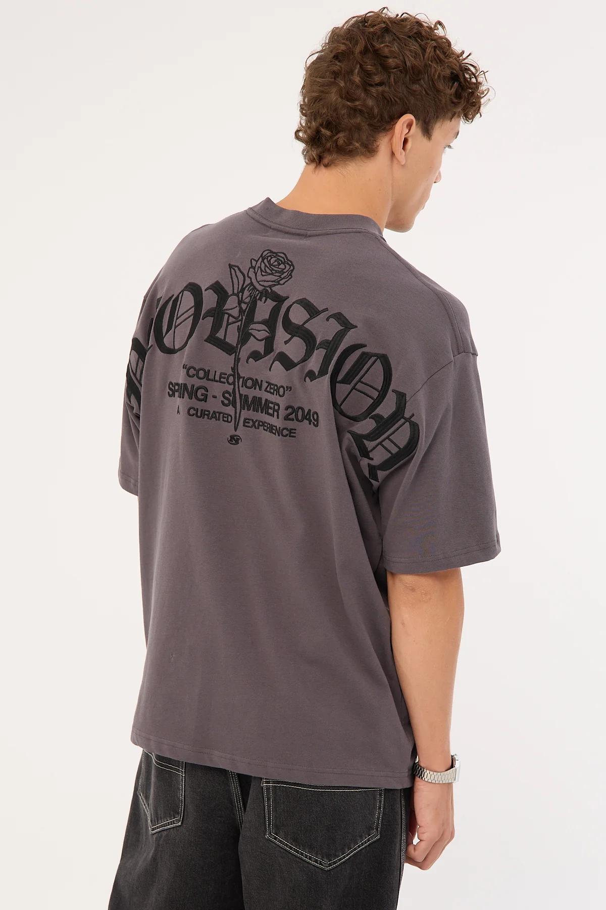 Neovision Rosebud Oversized Super Heavy Tee ASPHALT - Image 3