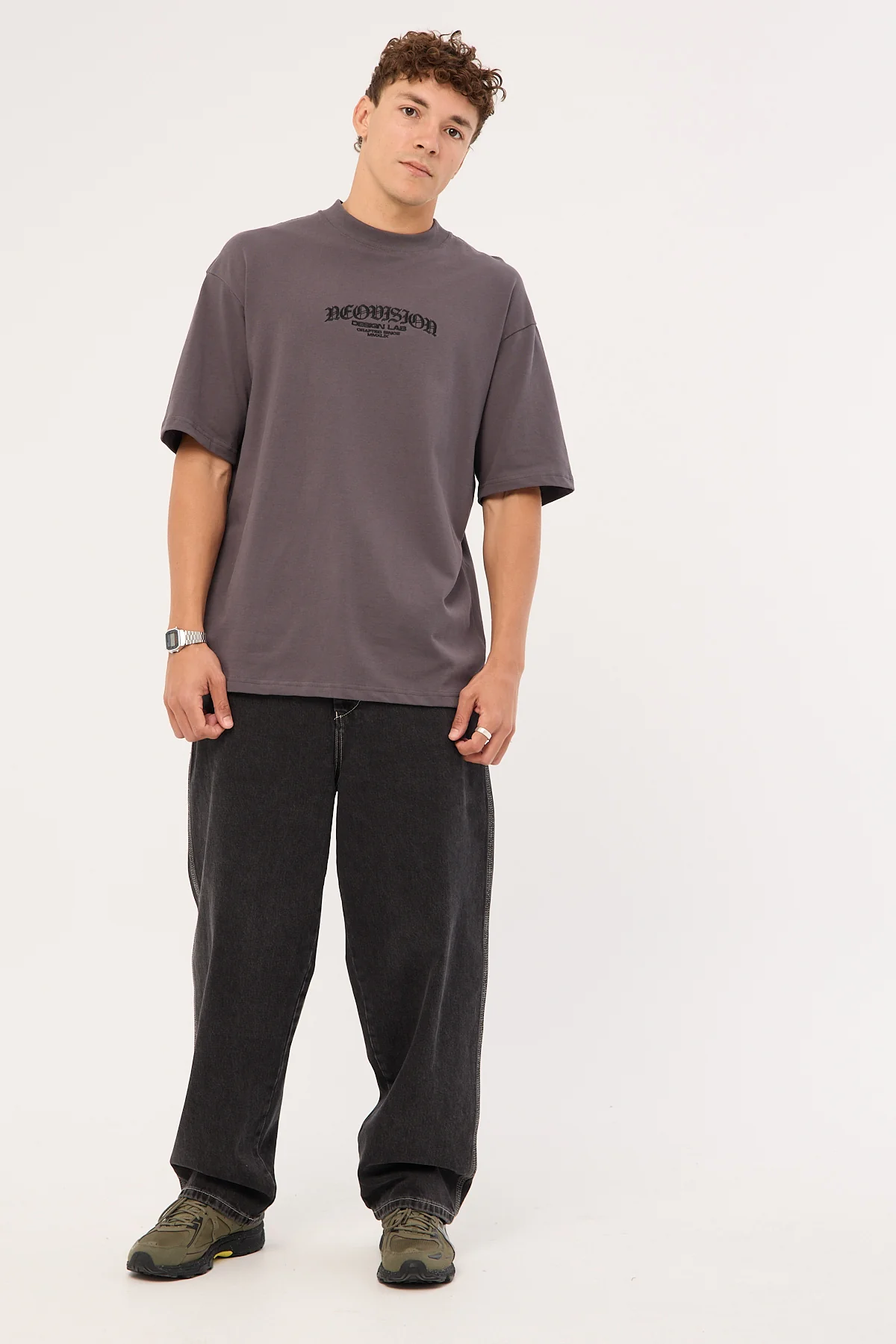 Neovision Rosebud Oversized Super Heavy Tee ASPHALT - Image 4
