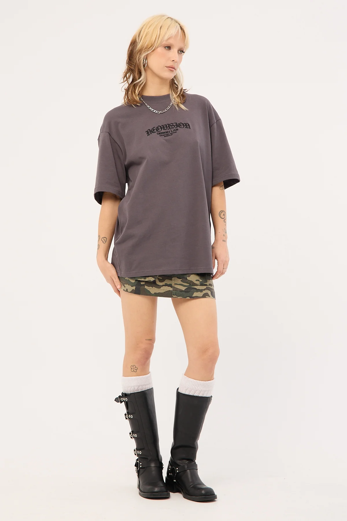 Neovision Rosebud Oversized Super Heavy Tee ASPHALT - Image 5