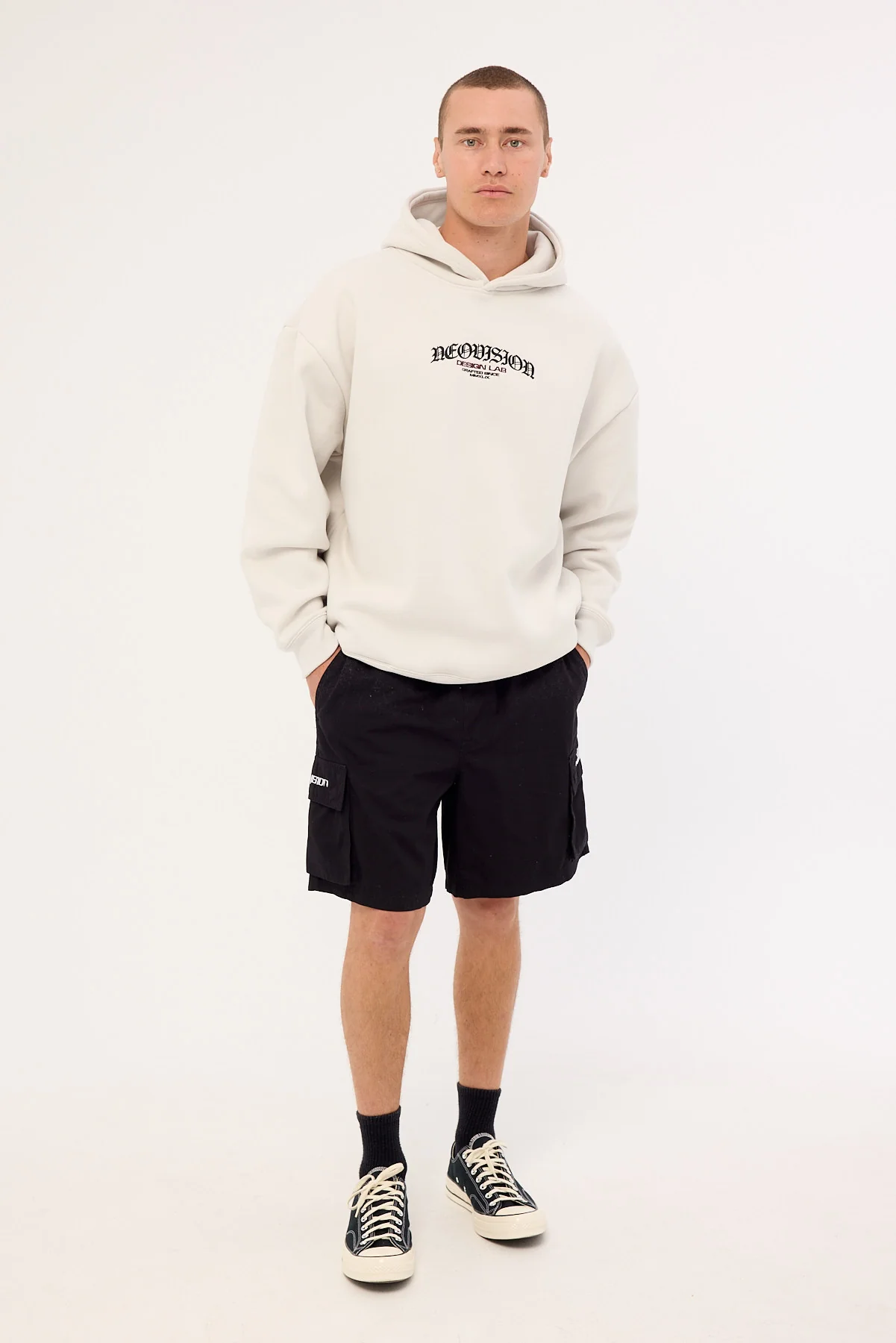 Neovision Rosebud Street Hoodie Grey Fog - Image 3