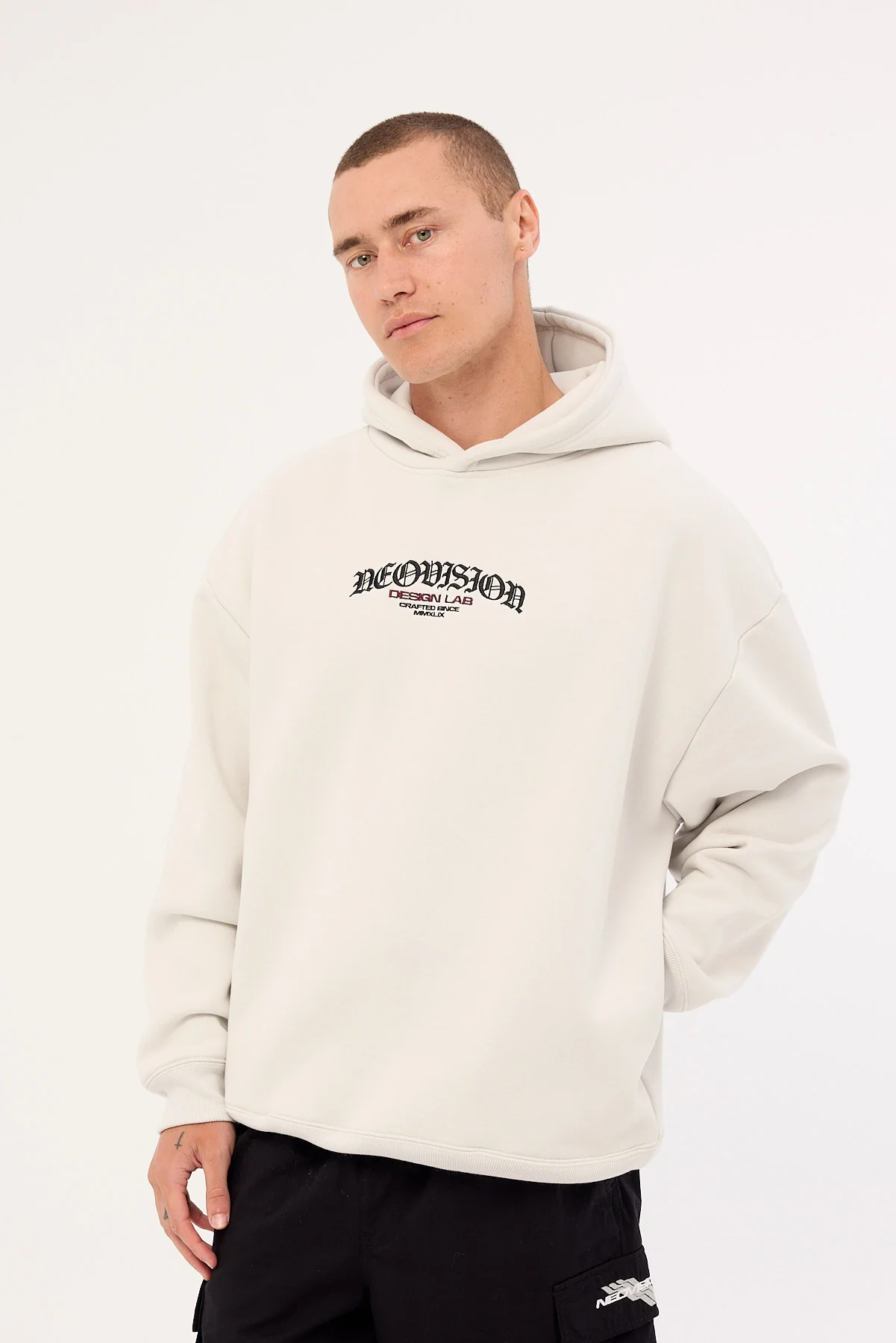 Neovision Rosebud Street Hoodie Grey Fog - Image 5